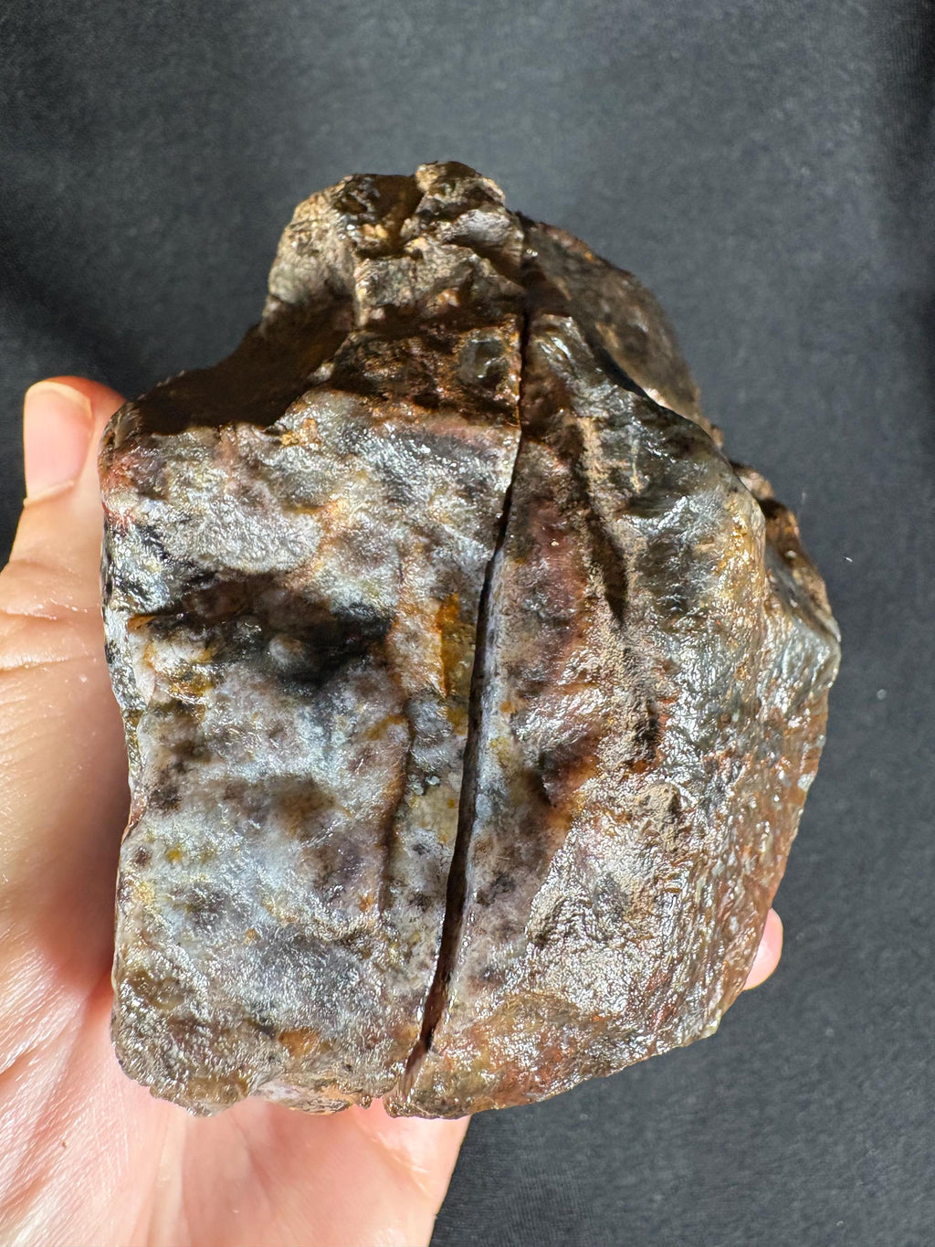 Moss Agate Geode Pair  - Raw Garden Quartz "Frost" Pattern