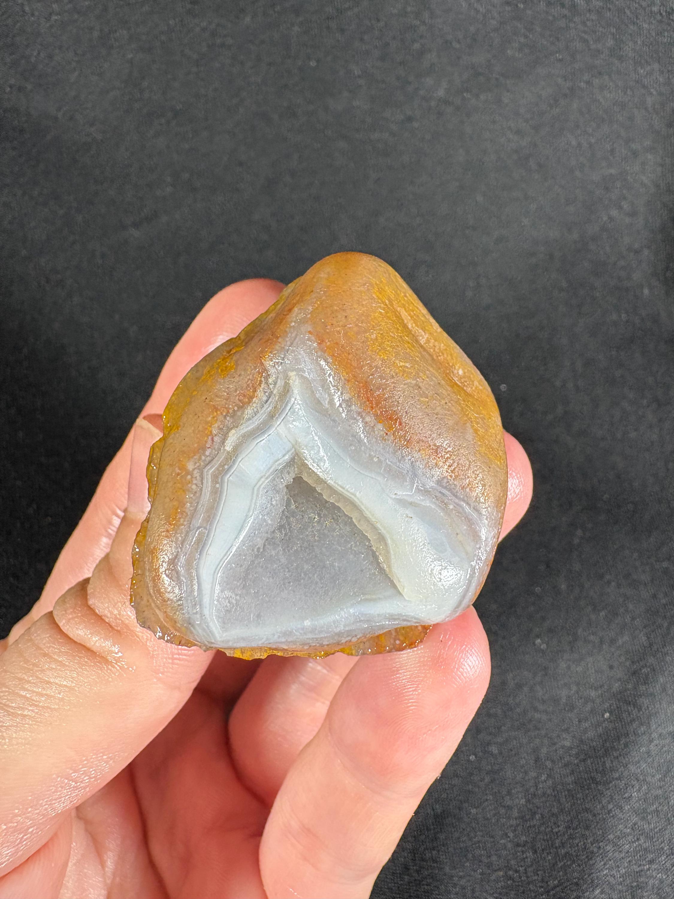 Turkish Fortification Agate Pair - Natural Banded Chalcedony Nodule