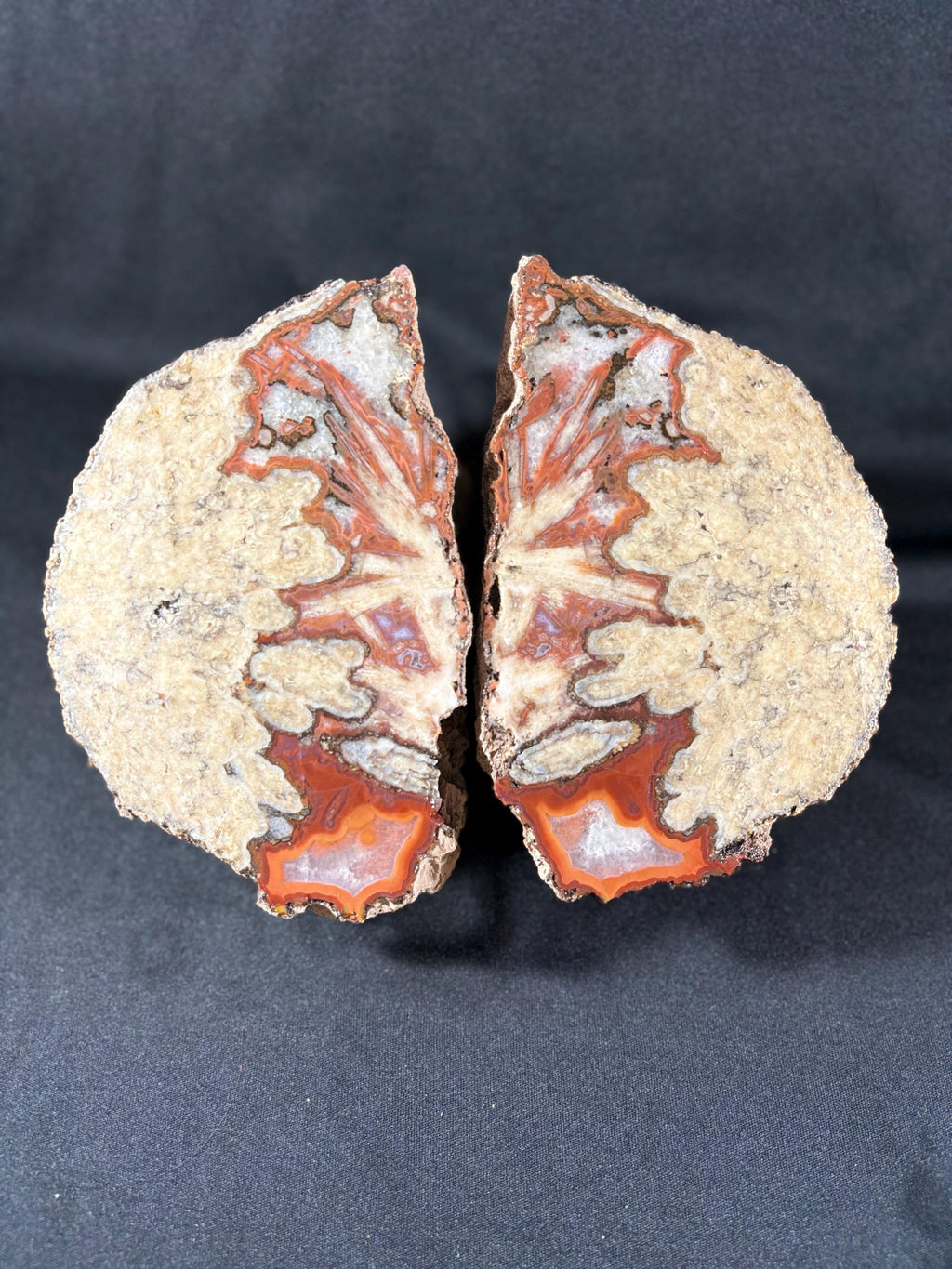 Natural Plume Agate Split Nodule Pair – Raw Untreated Agate