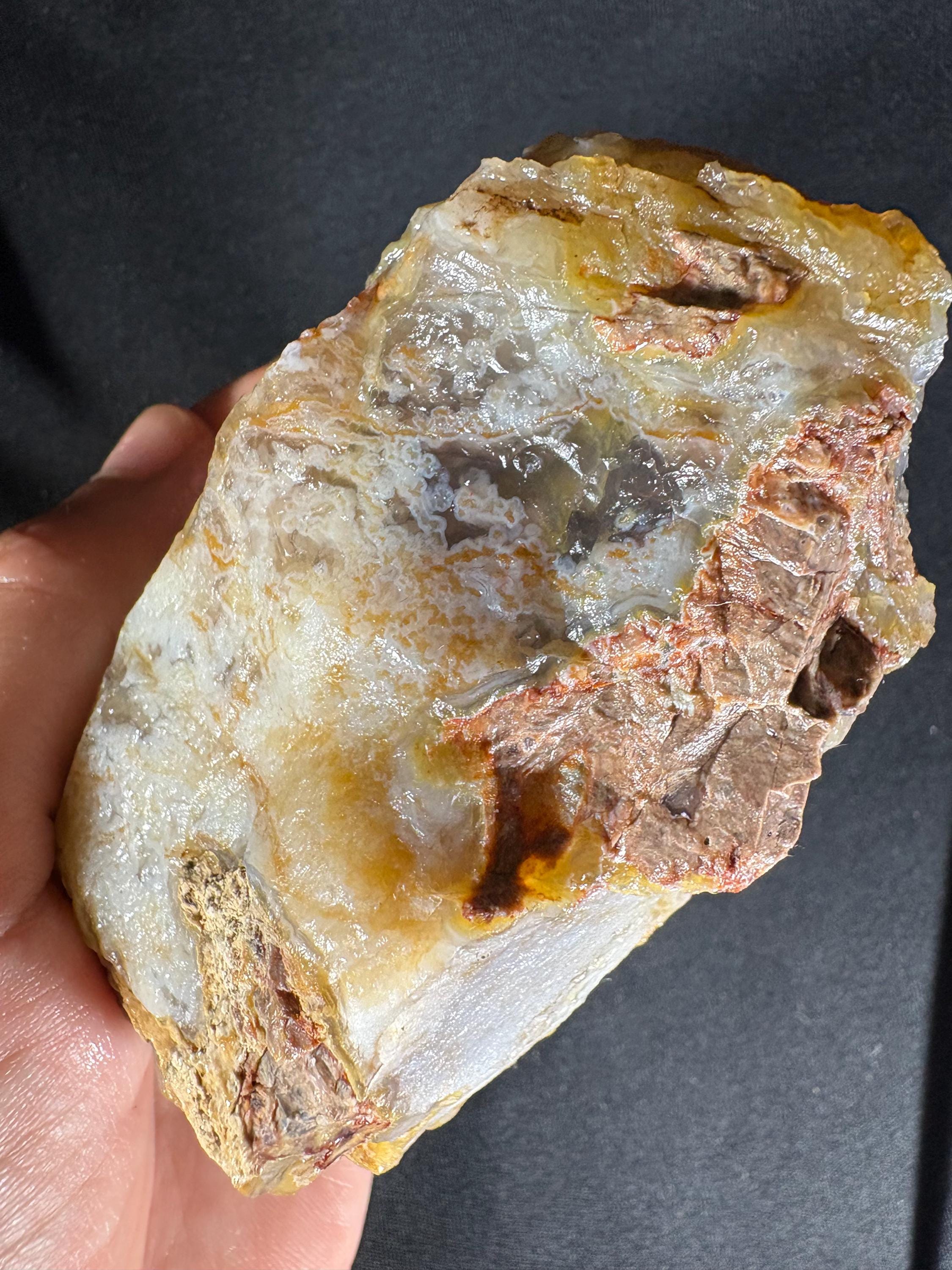 Rare Dendritic Agate Geode Pair - Earthy Fern Pattern
