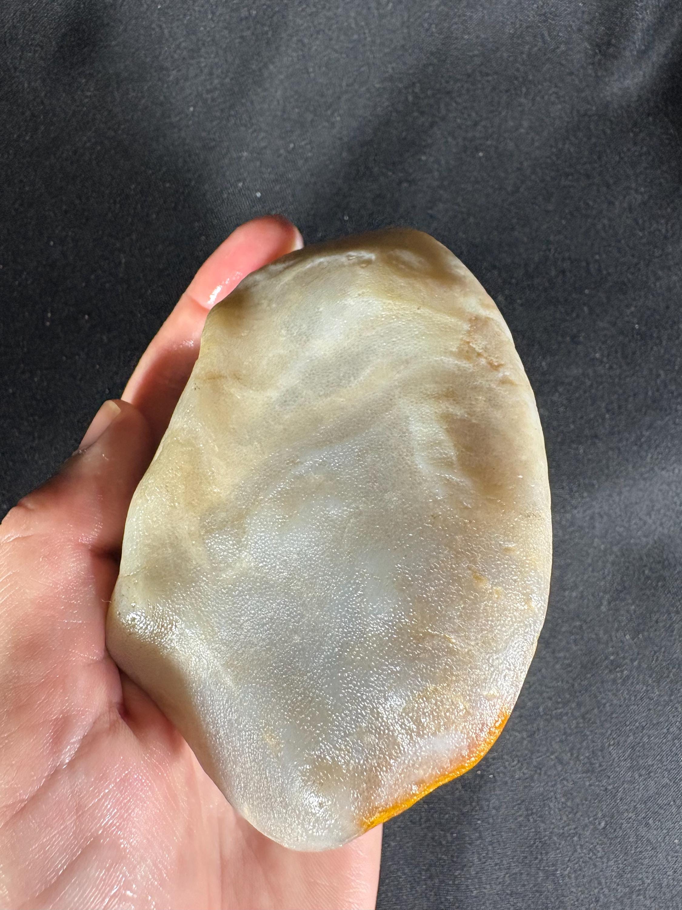 Fried Egg Agate Geode Pair - Sunny Side Up Yellow Plume Center - Raw Fun Collector Specimen