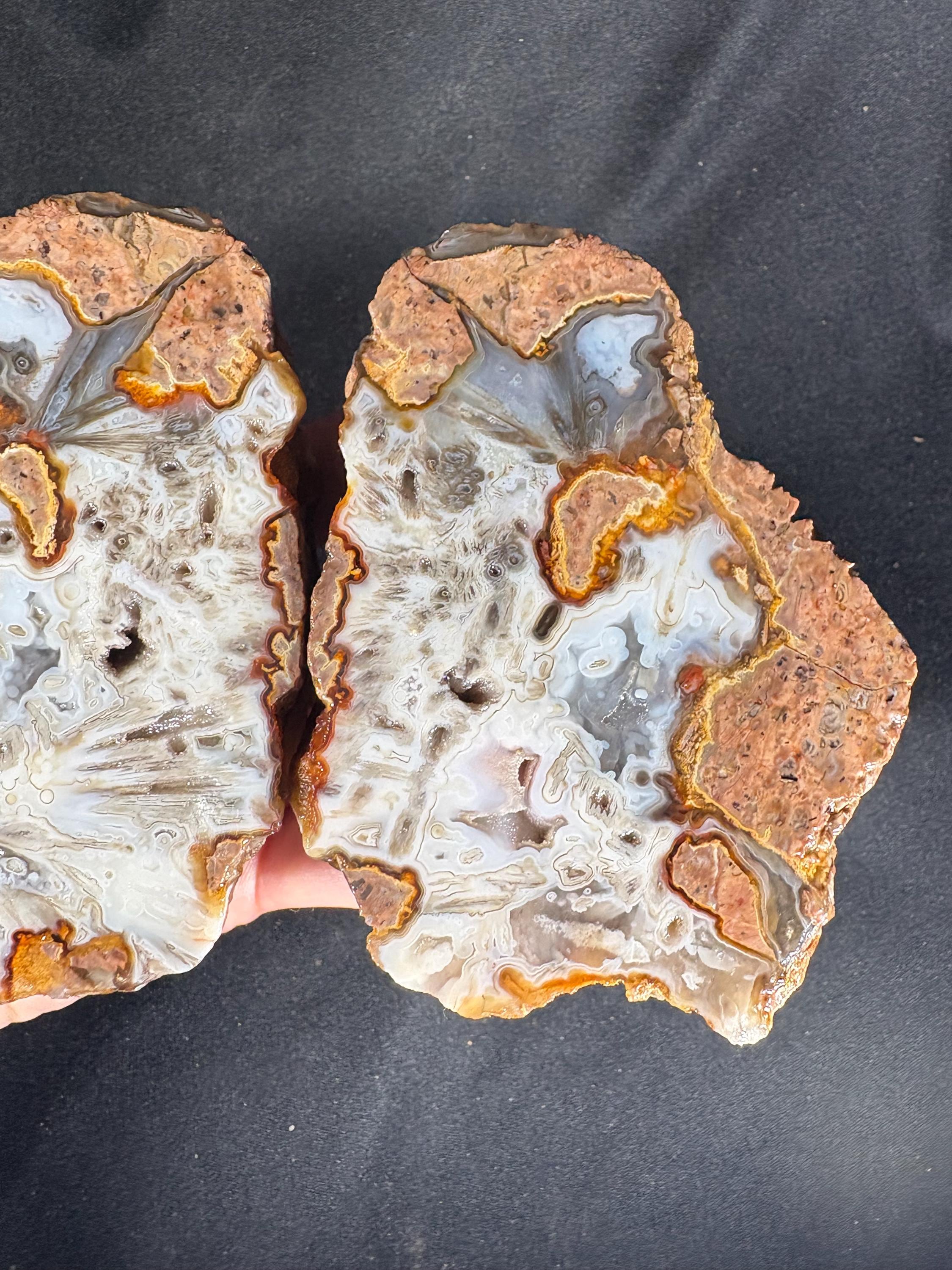 Rare Star Agate Geode Pair - Unpolished