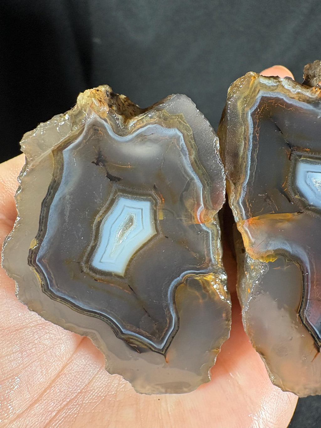Banded Agate Geode Pair