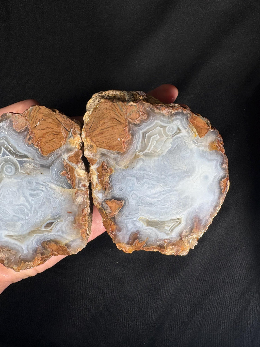 Rare Turkish Fantasy Agate Pair - Star Banded Geode