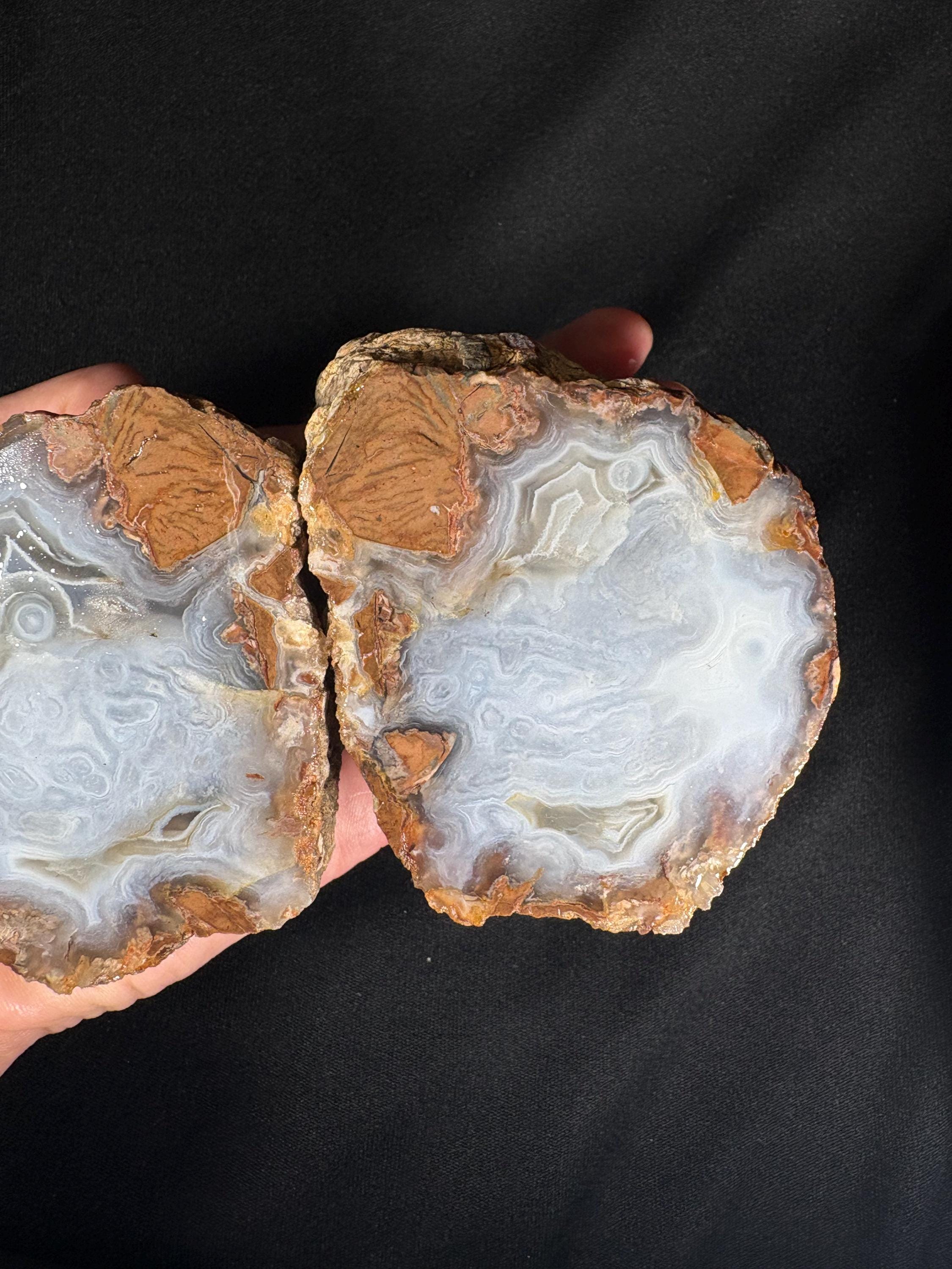 Rare Turkish Fantasy Agate Pair - Star Banded Geode