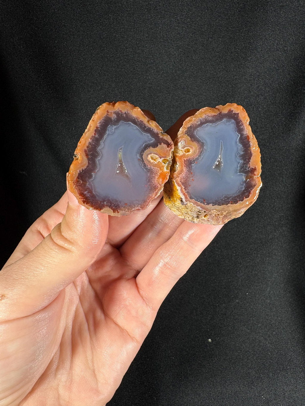 Turkish Blue Chalcedony Pair – Solid "Blue Jelly" Agate