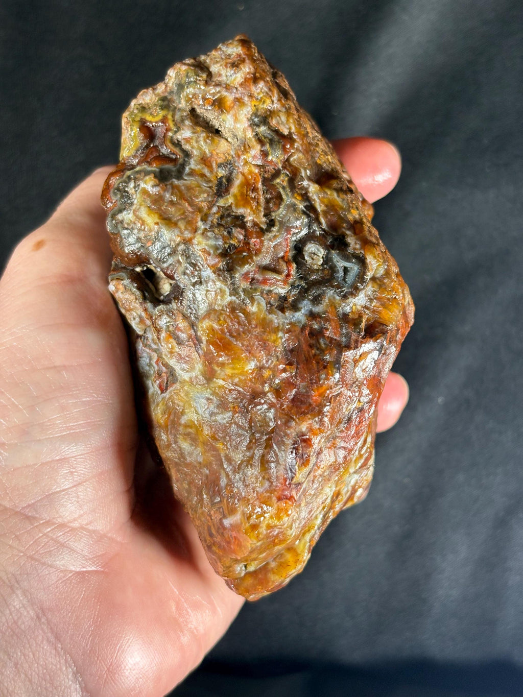 Rare Turkish Stick Agate & Plume Geode Pair