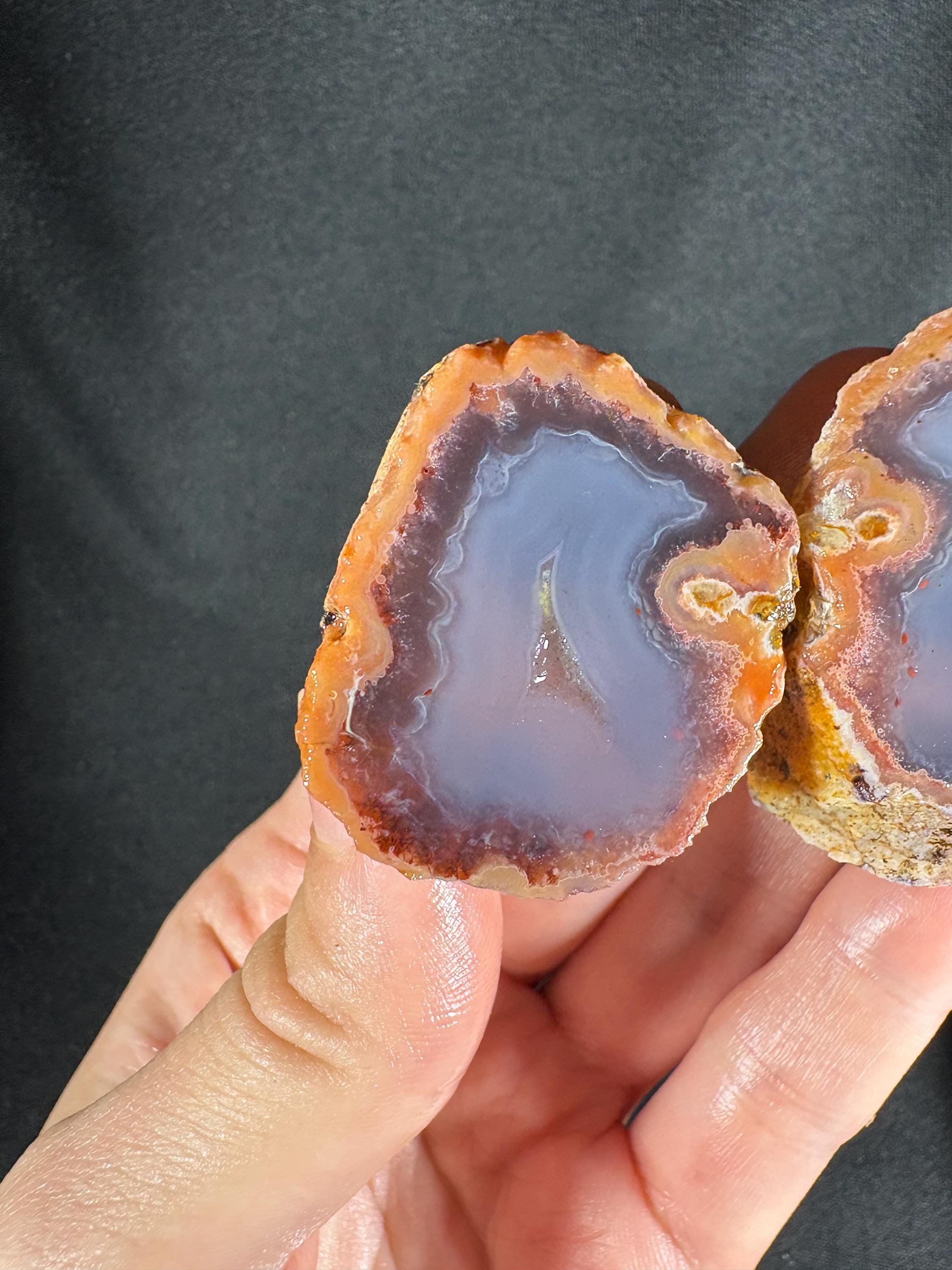 Turkish Blue Chalcedony Pair – Solid "Blue Jelly" Agate