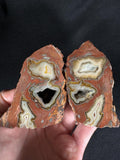 Turkish Triangular Agate Geode Pair - Geometric Fortification