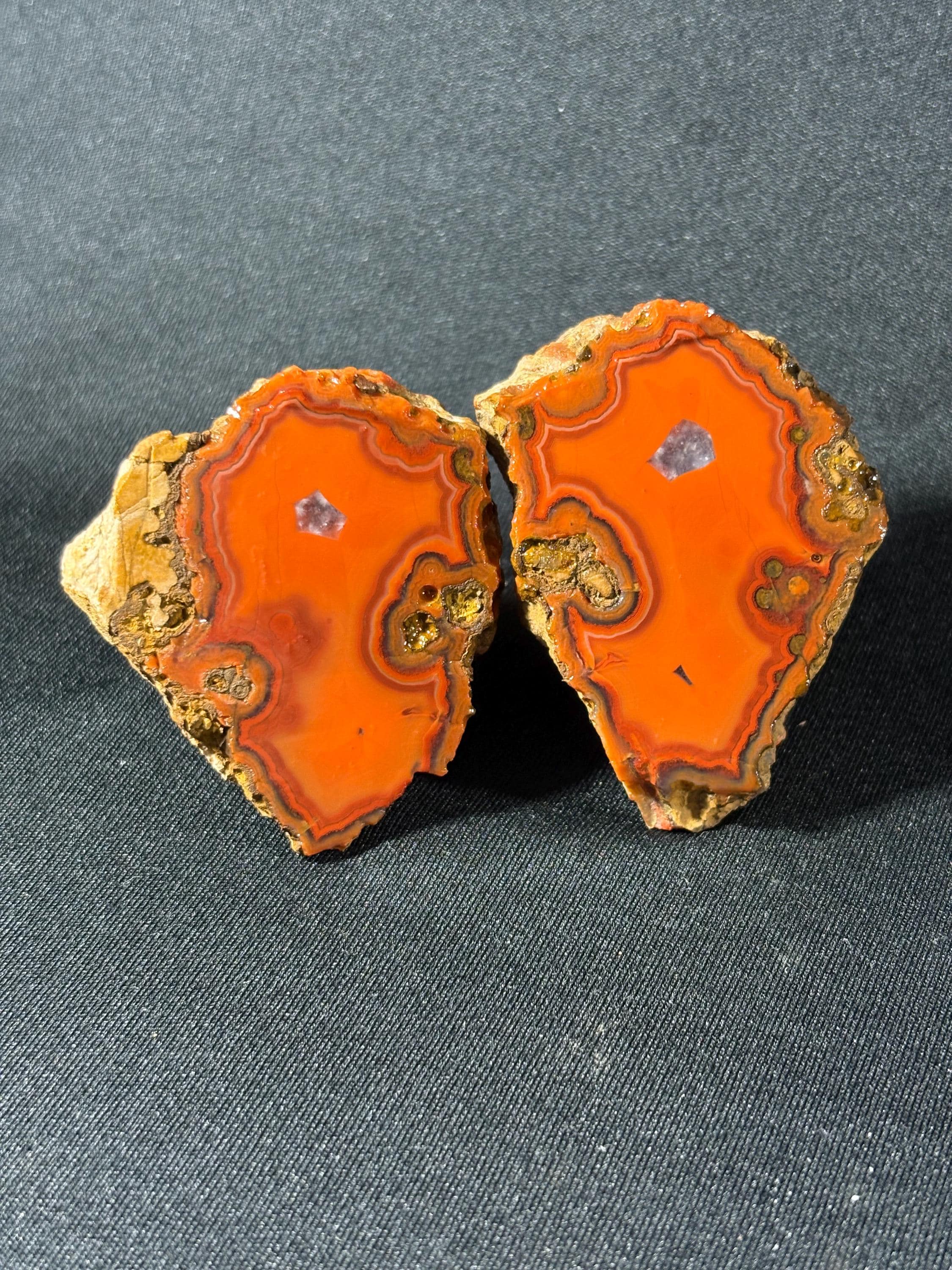Electric Orange Orbicular Agate Pai