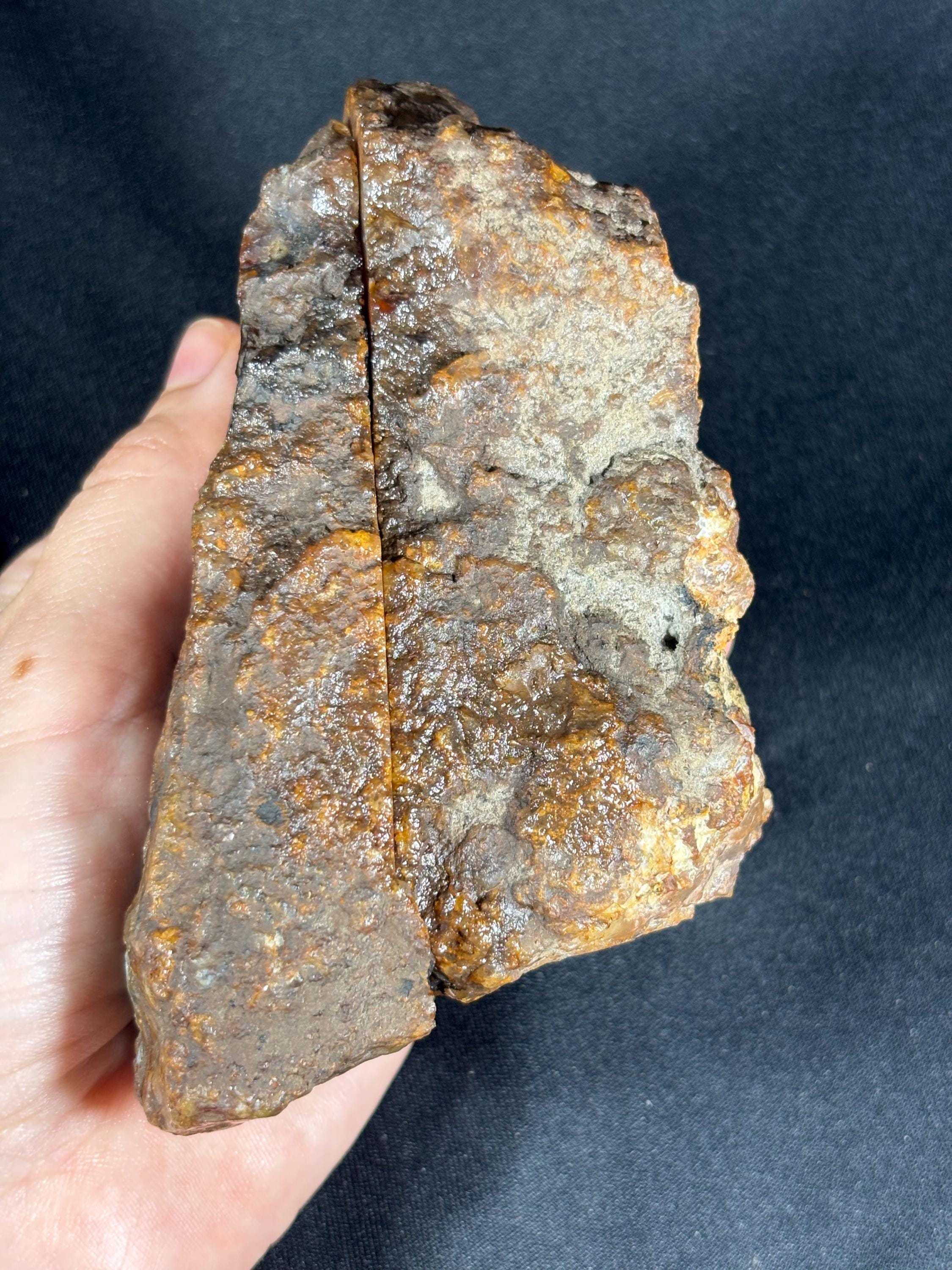 Stick Agate Geode Pair