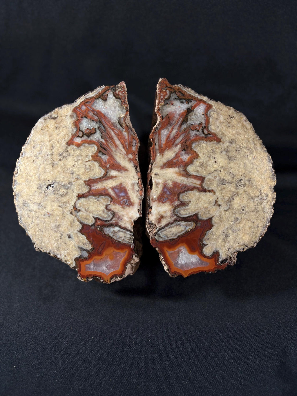 Natural Plume Agate Split Nodule Pair – Raw Untreated Agate
