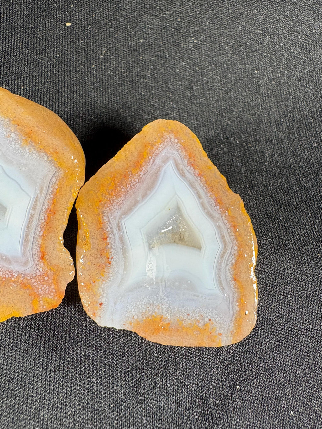 Turkish Fortification Agate Pair - Natural Banded Chalcedony Nodule