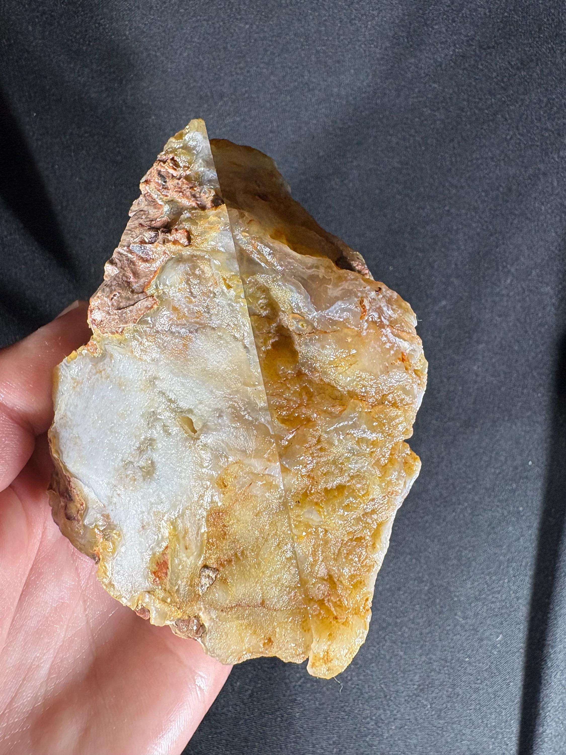 Rare Dendritic Agate Geode Pair - Earthy Fern Pattern