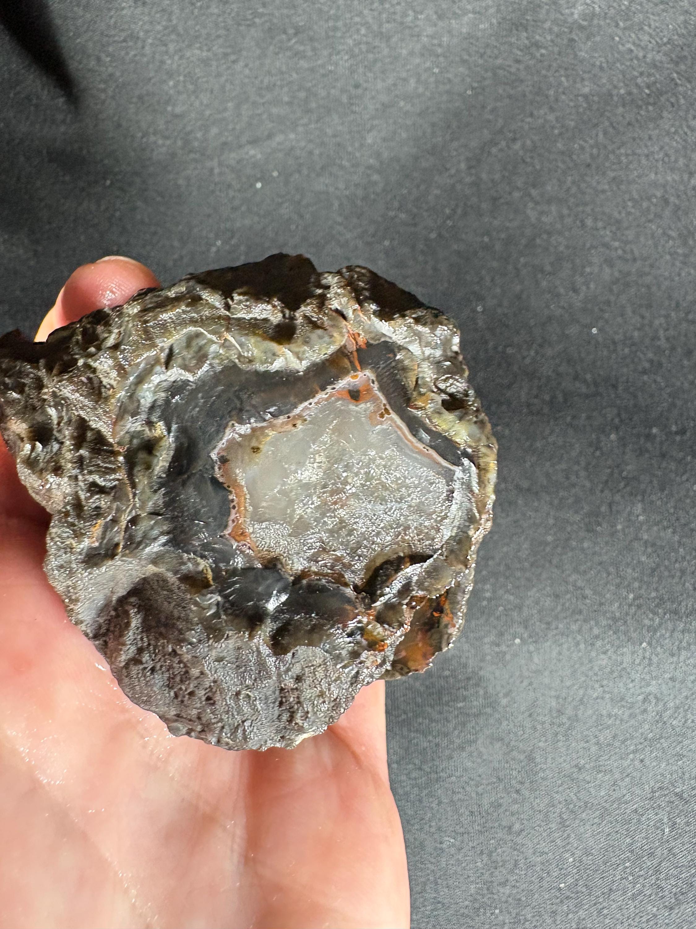 Crystalline Quartz Geode Pair - White Fortification Agate