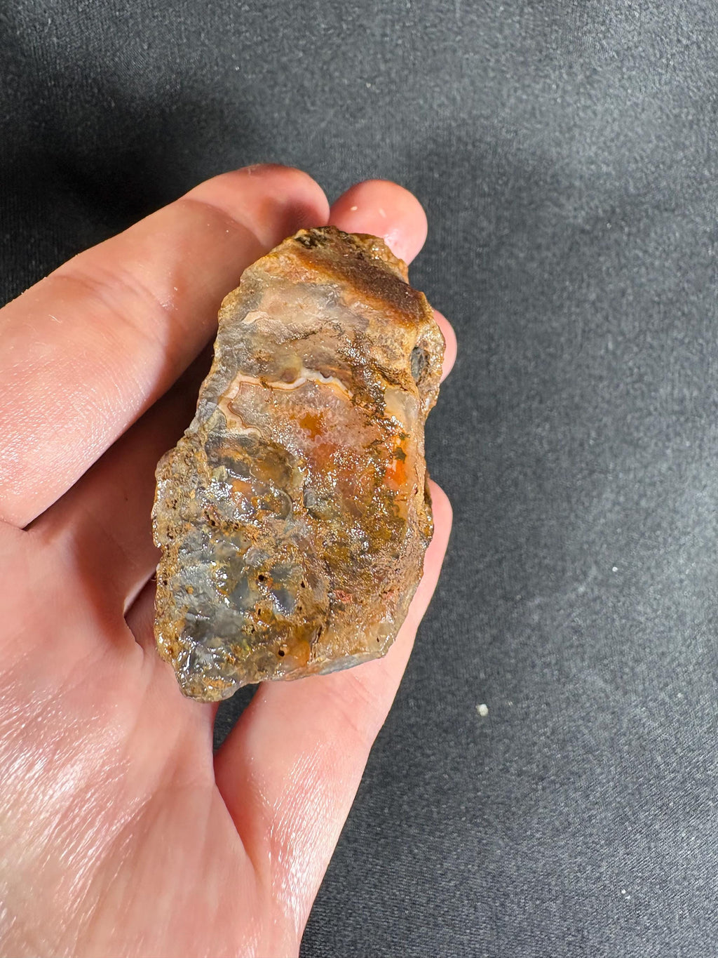Black Sea "Amber Flame" Agate Pair - High Contrast Fire Agate (Unpolished)