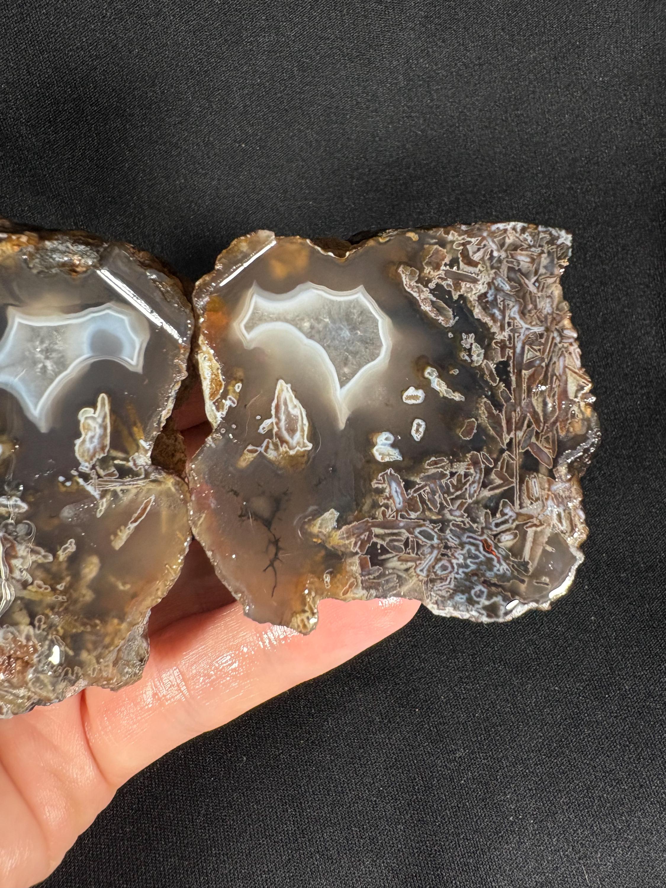 Authentic Ankara Stick Agate Pair