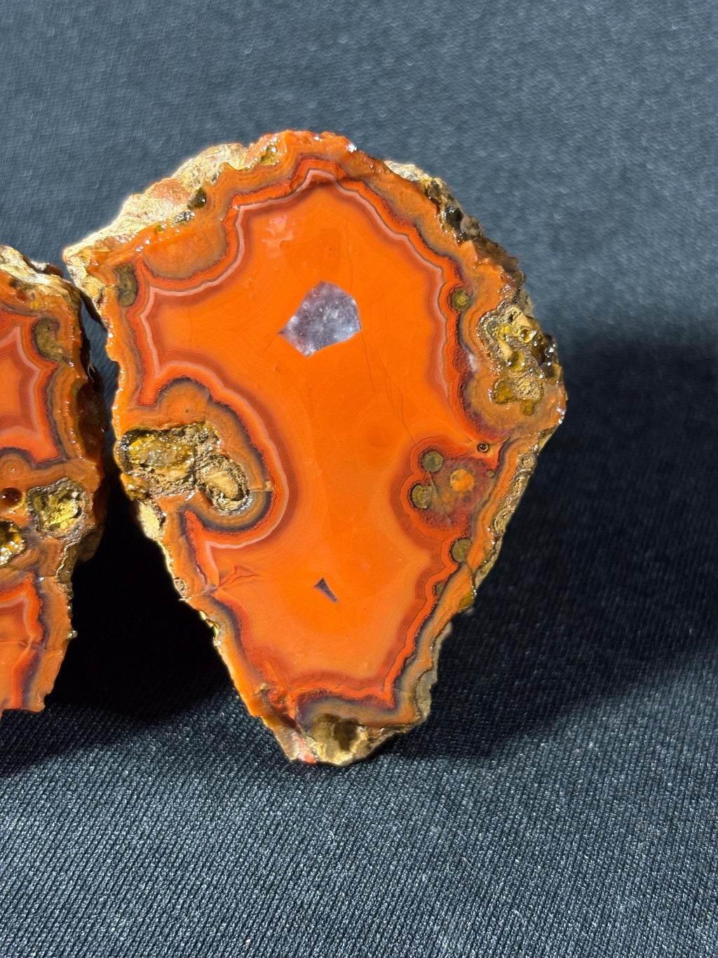 Electric Orange Orbicular Agate Pai