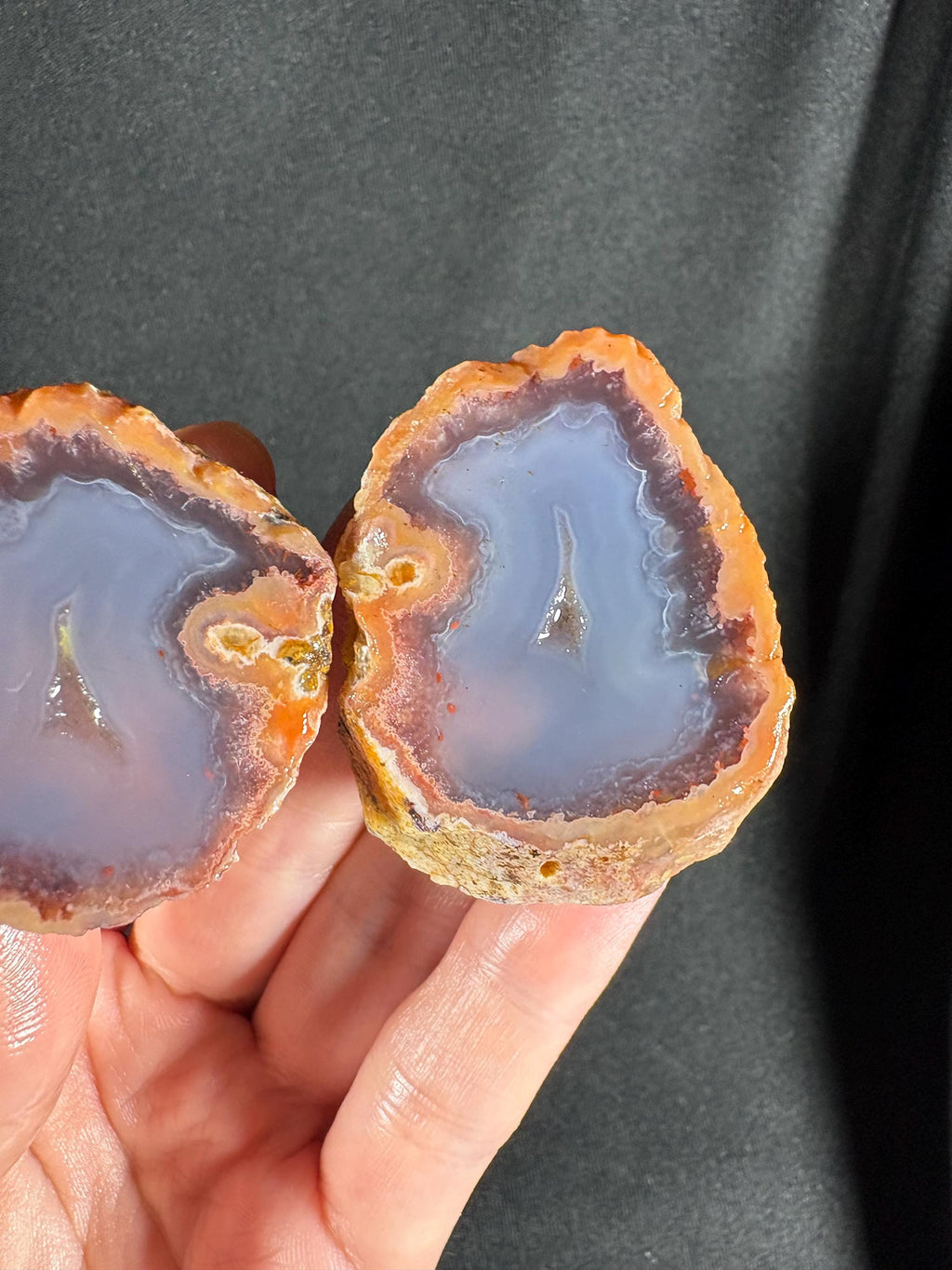 Turkish Blue Chalcedony Pair – Solid "Blue Jelly" Agate