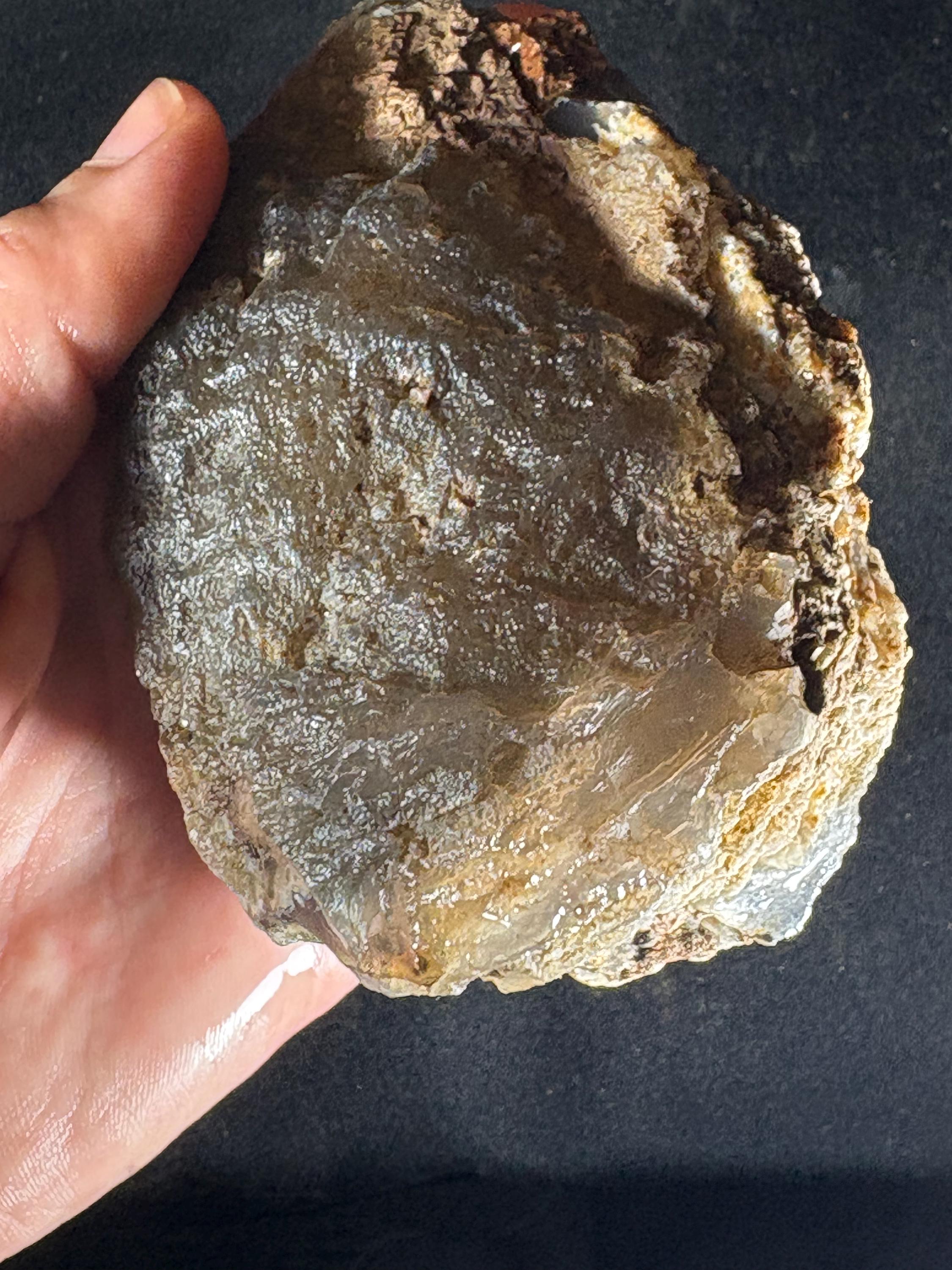 Deep Blue & Black Agate Geode Pair - Raw Cut Agate
