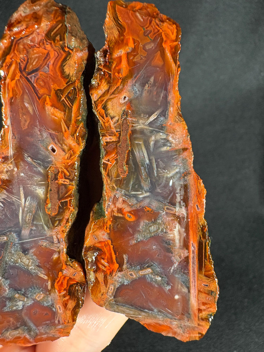 Red Stick Agate Pair - Collector's Specimen