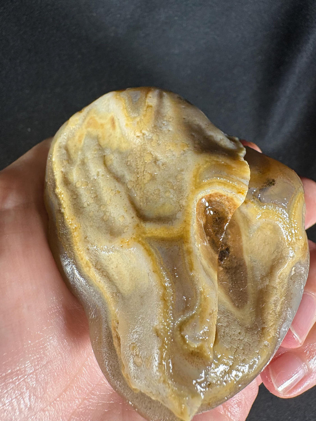 Banana Yellow Agate Geode Pair