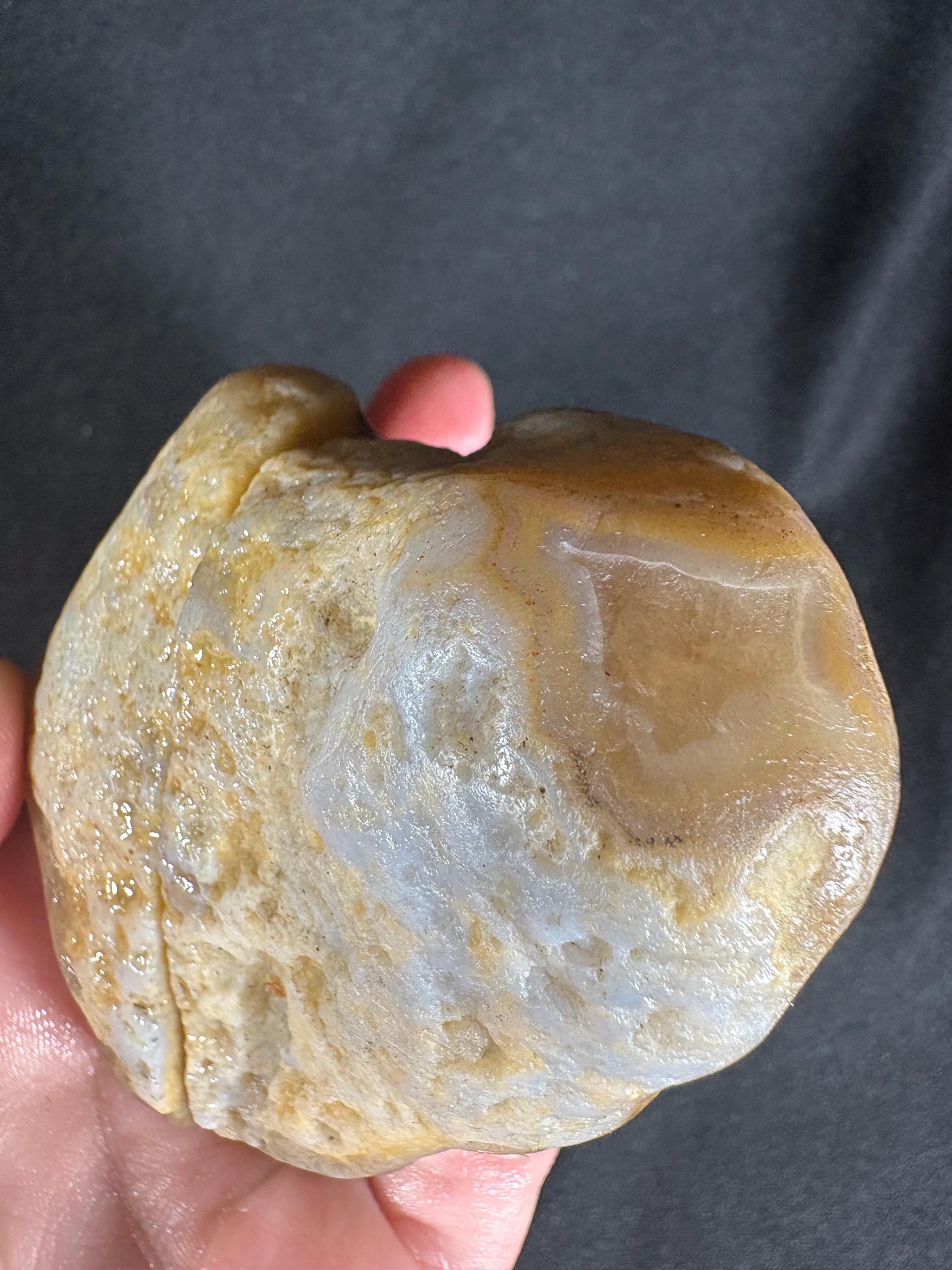 Banana Yellow Agate Geode Pair