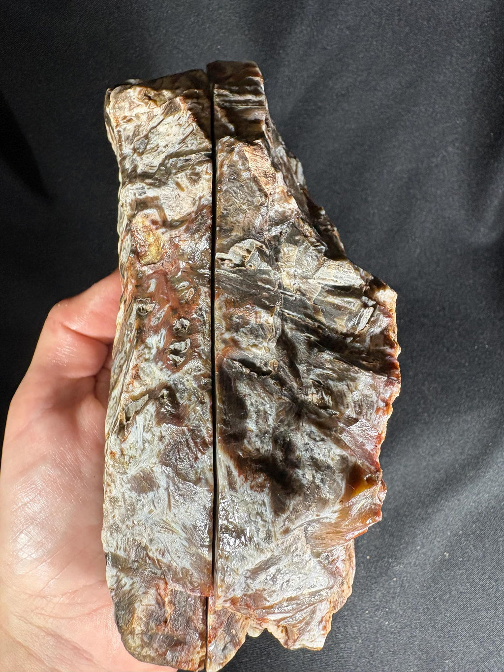 Stick Agate Geode Pair - Raw Needle Lattice