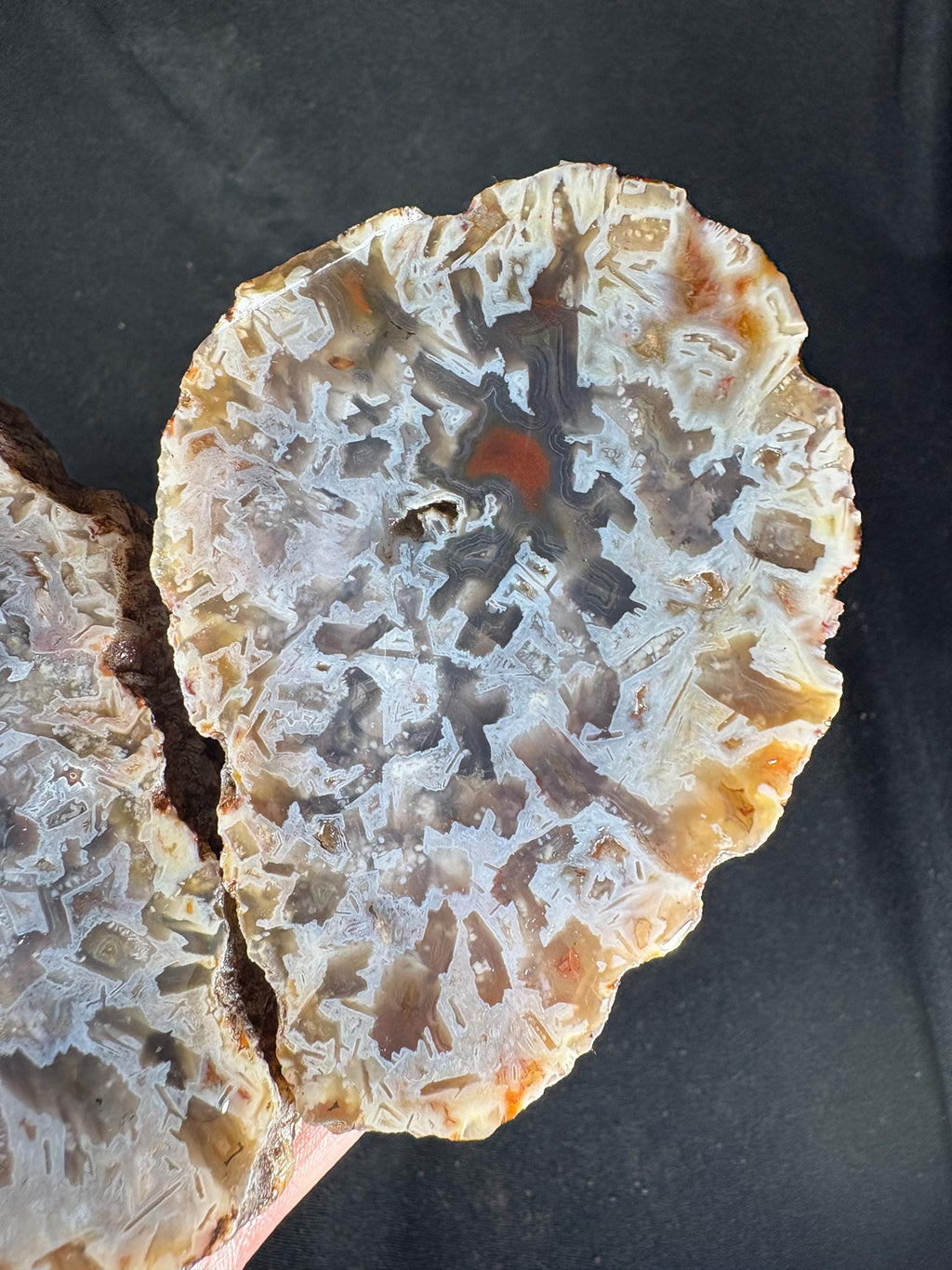 Raw Turkish Banded Agate Geodes - Blue Black and Dendritic Patterns