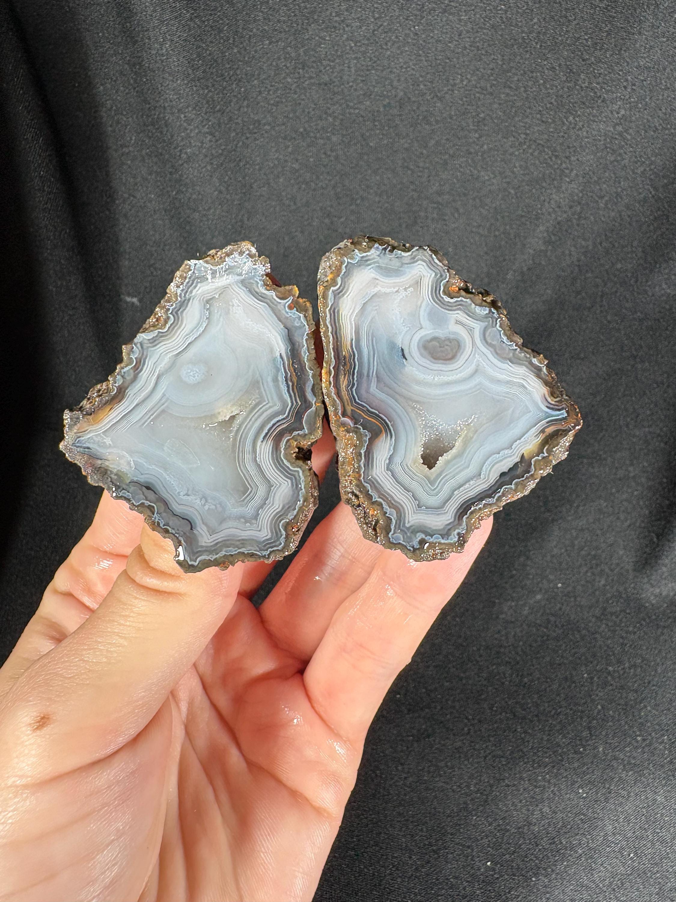 Ankara Blue Ice Agate Pair