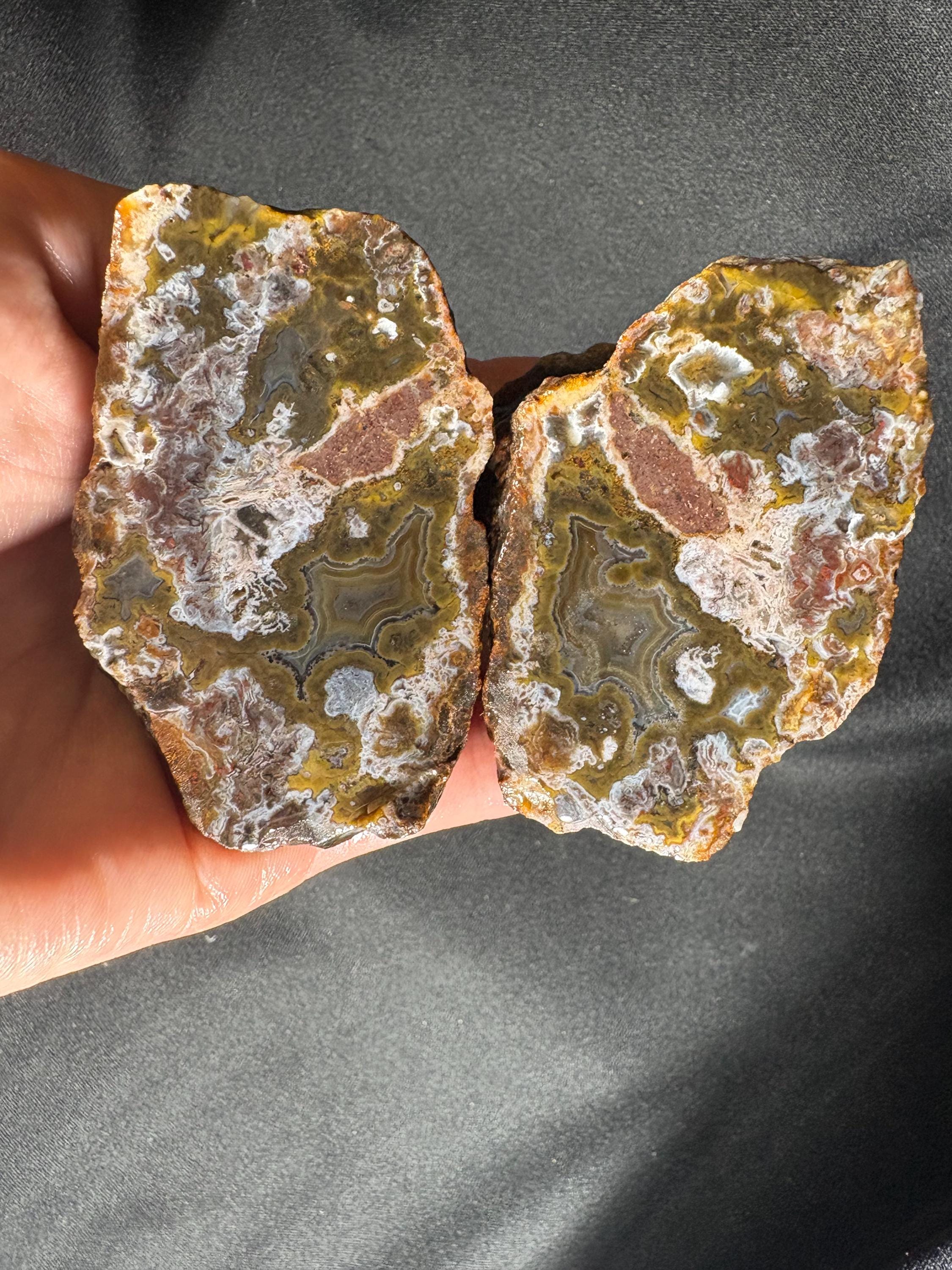 Turkish Moss Agate Pair