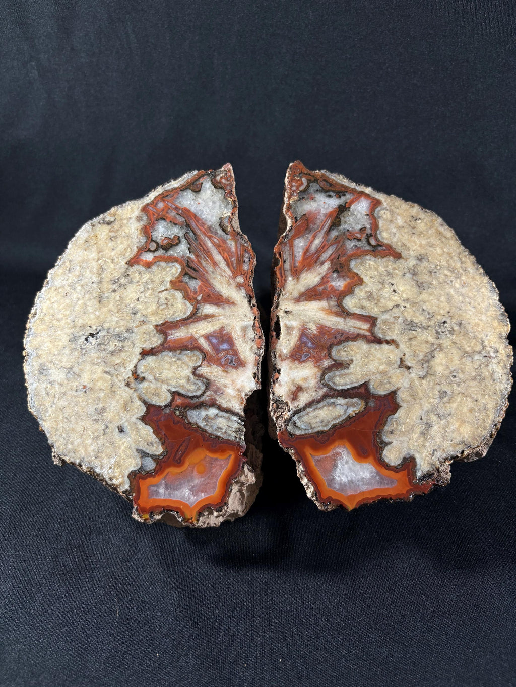 Natural Plume Agate Split Nodule Pair – Raw Untreated Agate