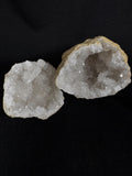 Moroccan Quartz Geode Pair - Master Healer Crystal Display - Raw Natural Spiritual Transformation Stone