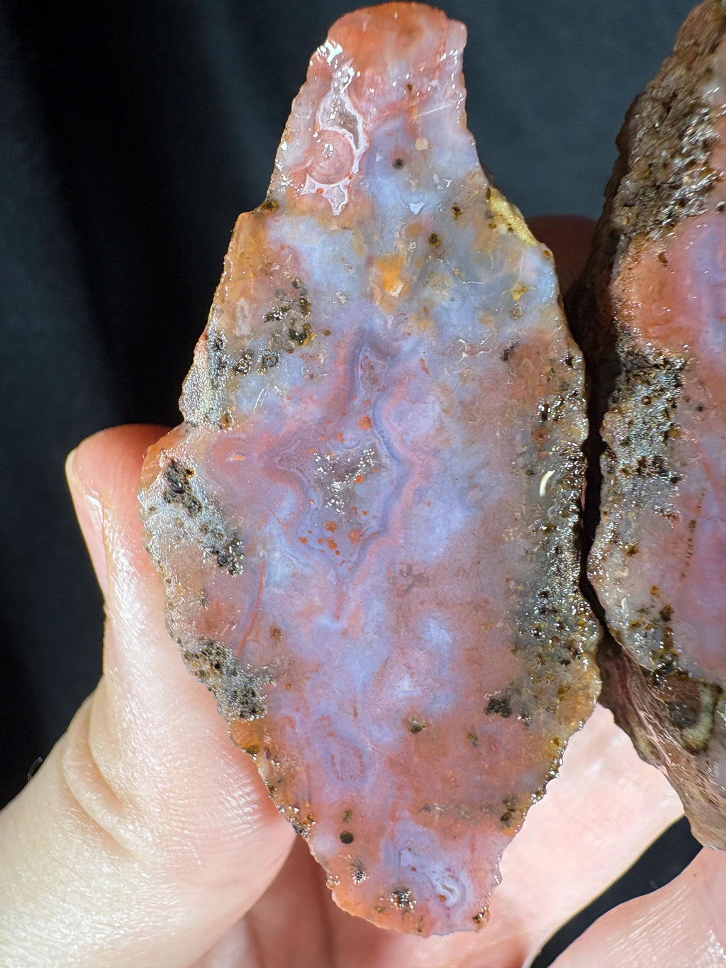 Pink Lace Agate Pair