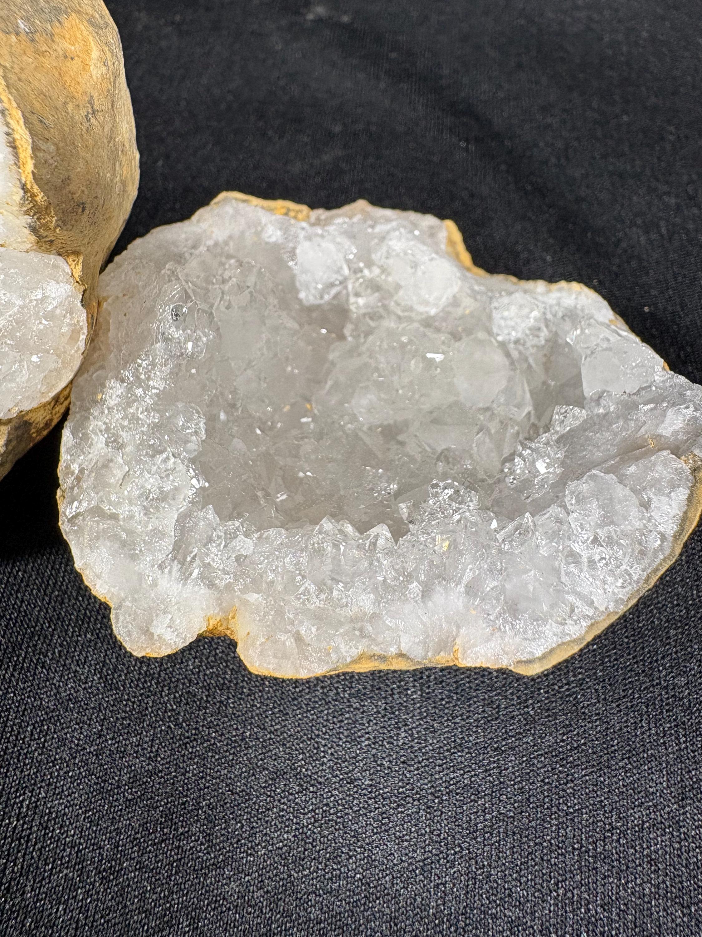Moroccan Quartz Geode Pair - Raw Natural Spiritual Transformation Stone