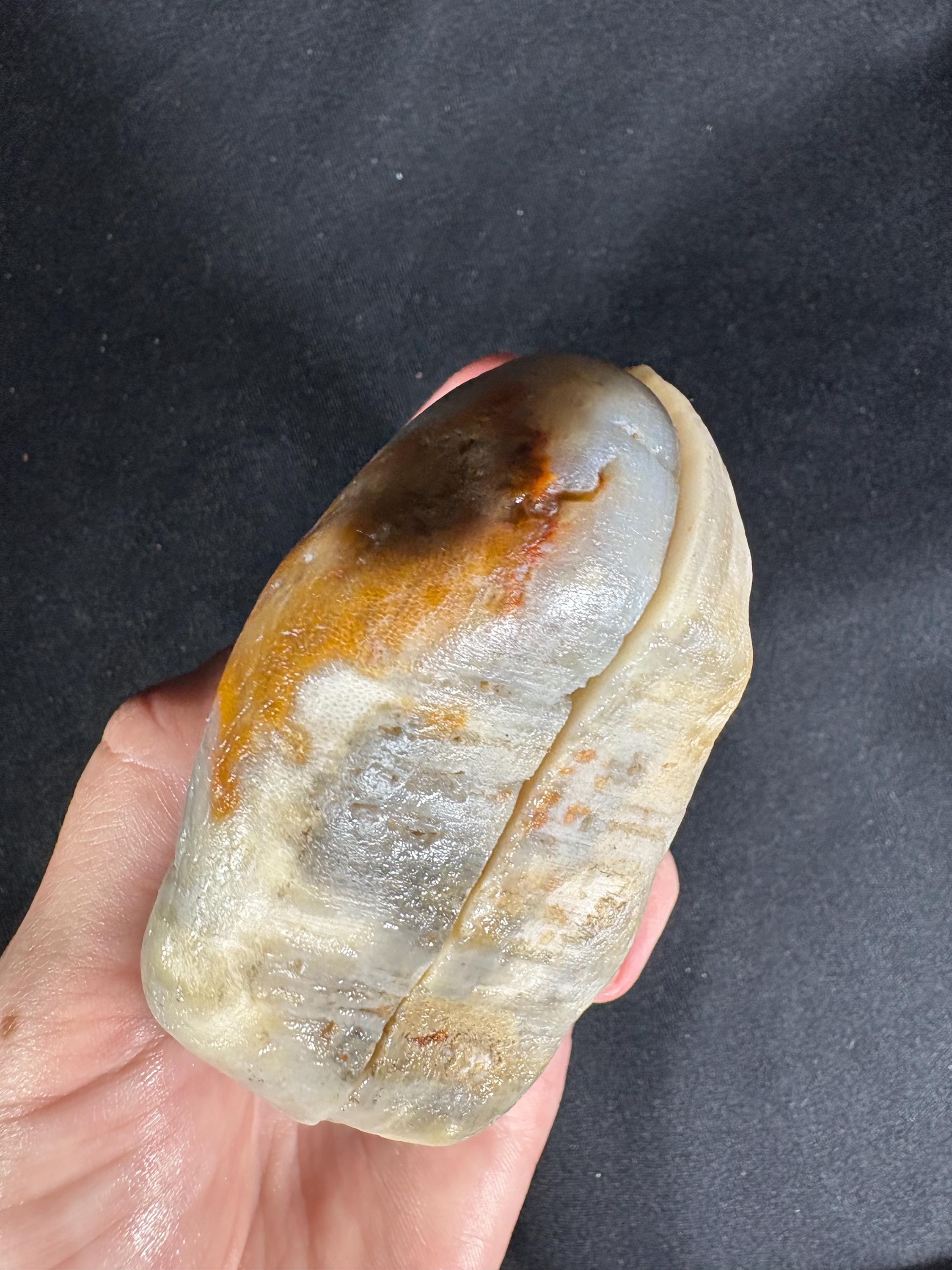 Fried Egg Agate Geode Pair - Sunny Side Up Yellow Plume Center - Raw Fun Collector Specimen