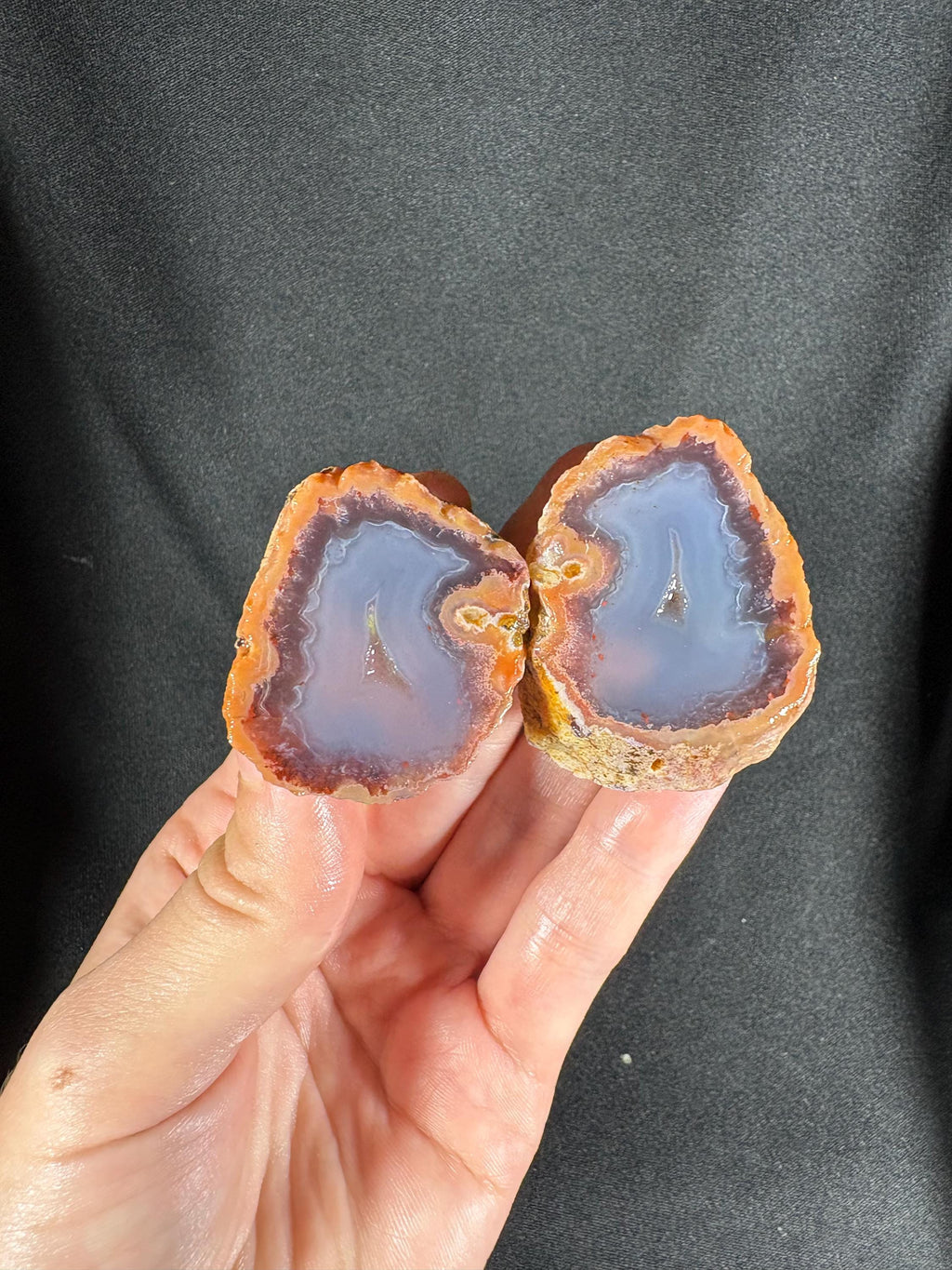 Turkish Blue Chalcedony Pair – Solid "Blue Jelly" Agate