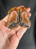 Black Sea "Amber Flame" Agate Pair - High Contrast Fire Agate (Unpolished)