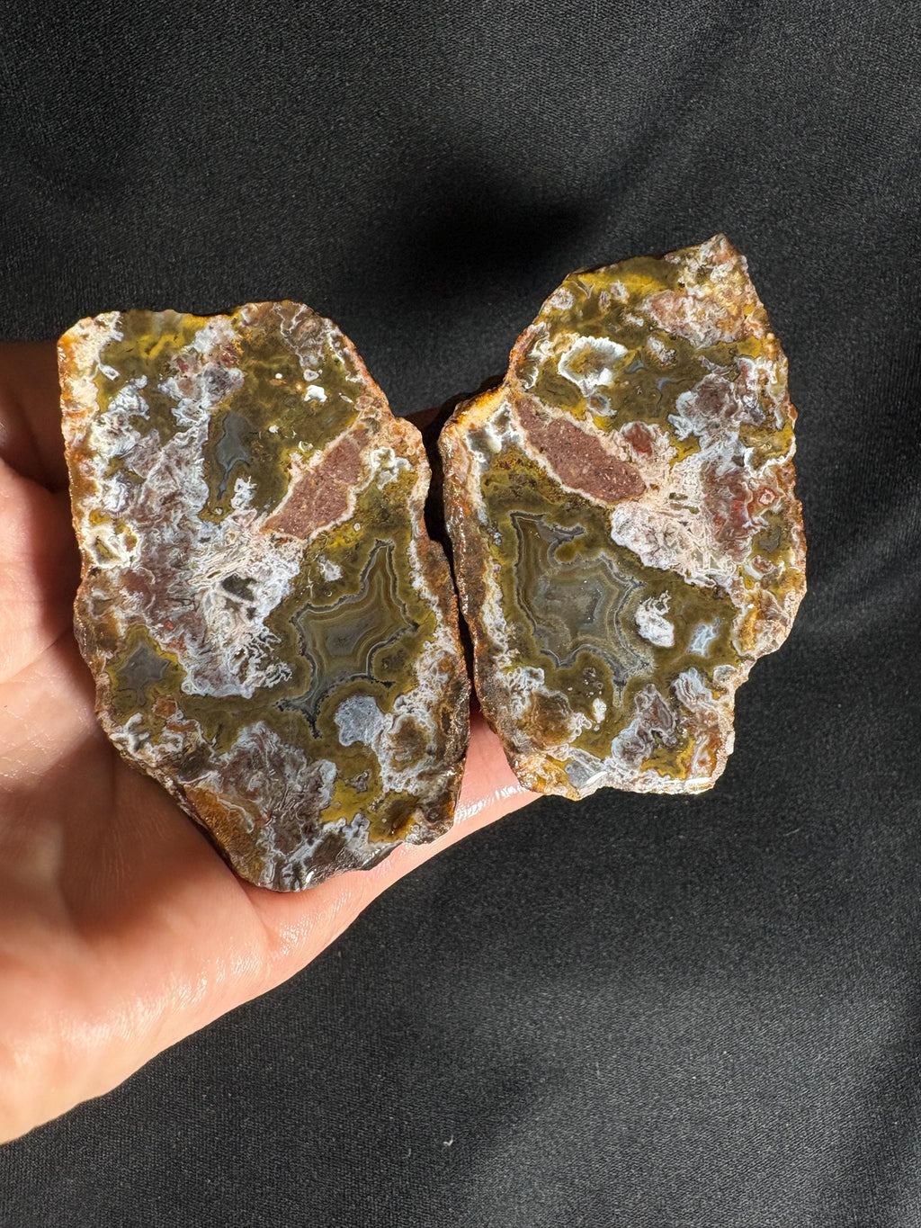 Turkish Moss Agate Pair