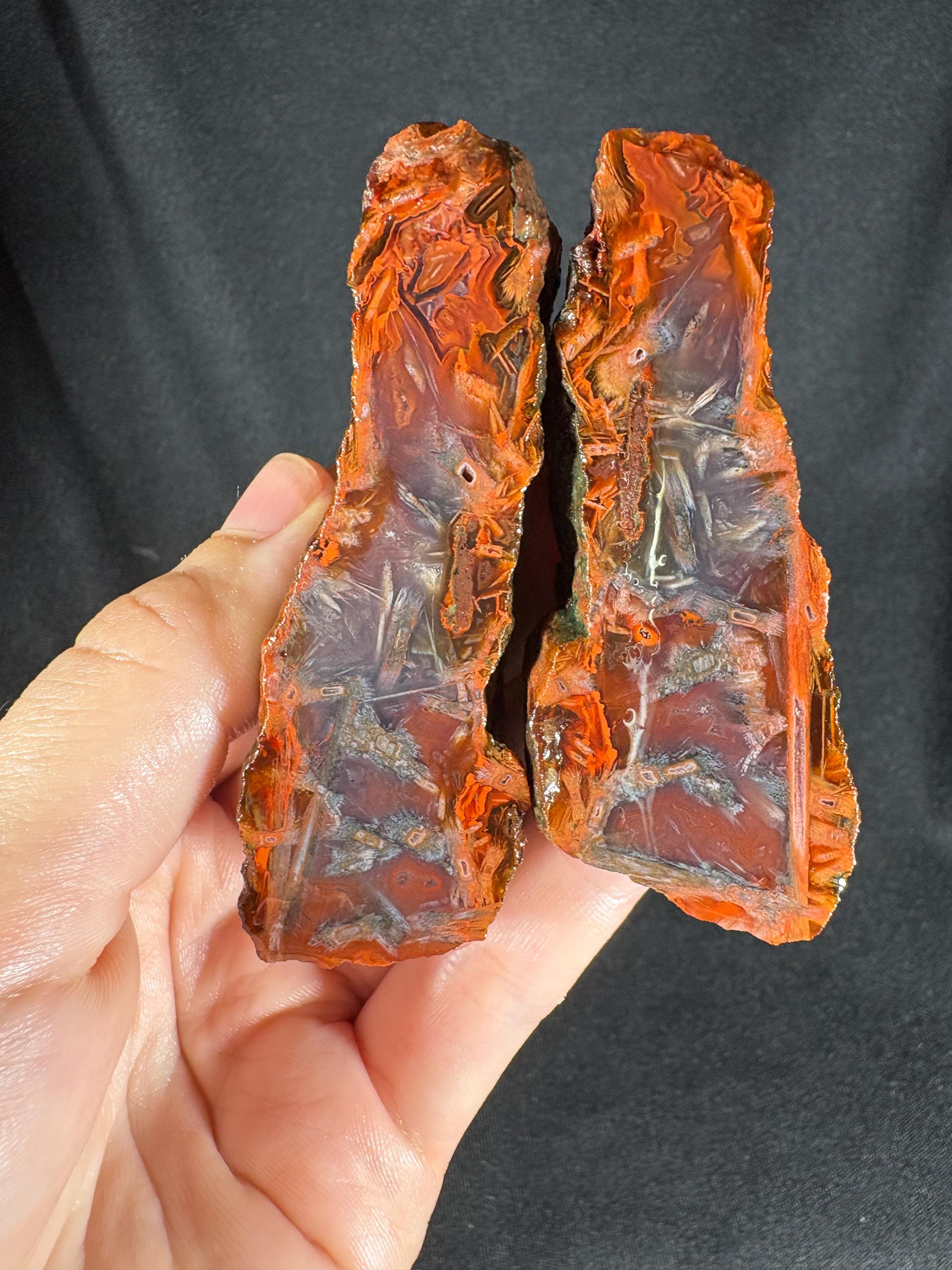 Red Stick Agate Pair - Collector's Specimen