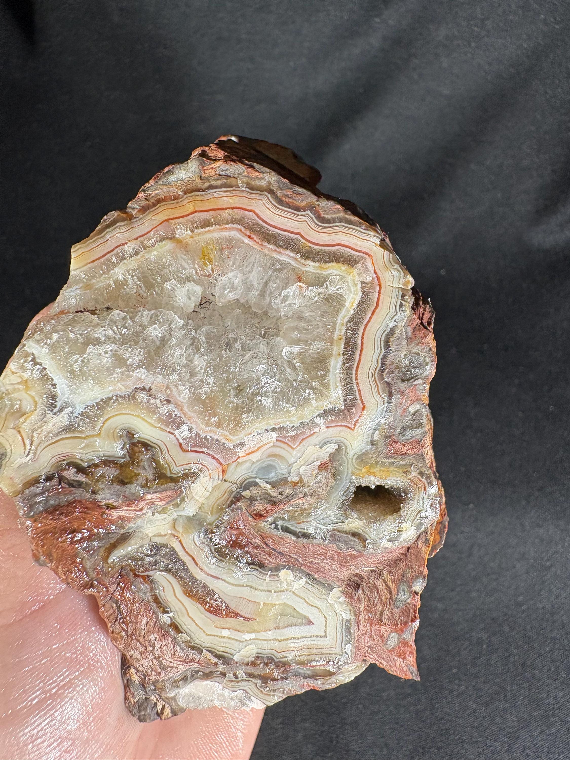 Turkish Triangular Agate Geode Pair - Geometric Fortification