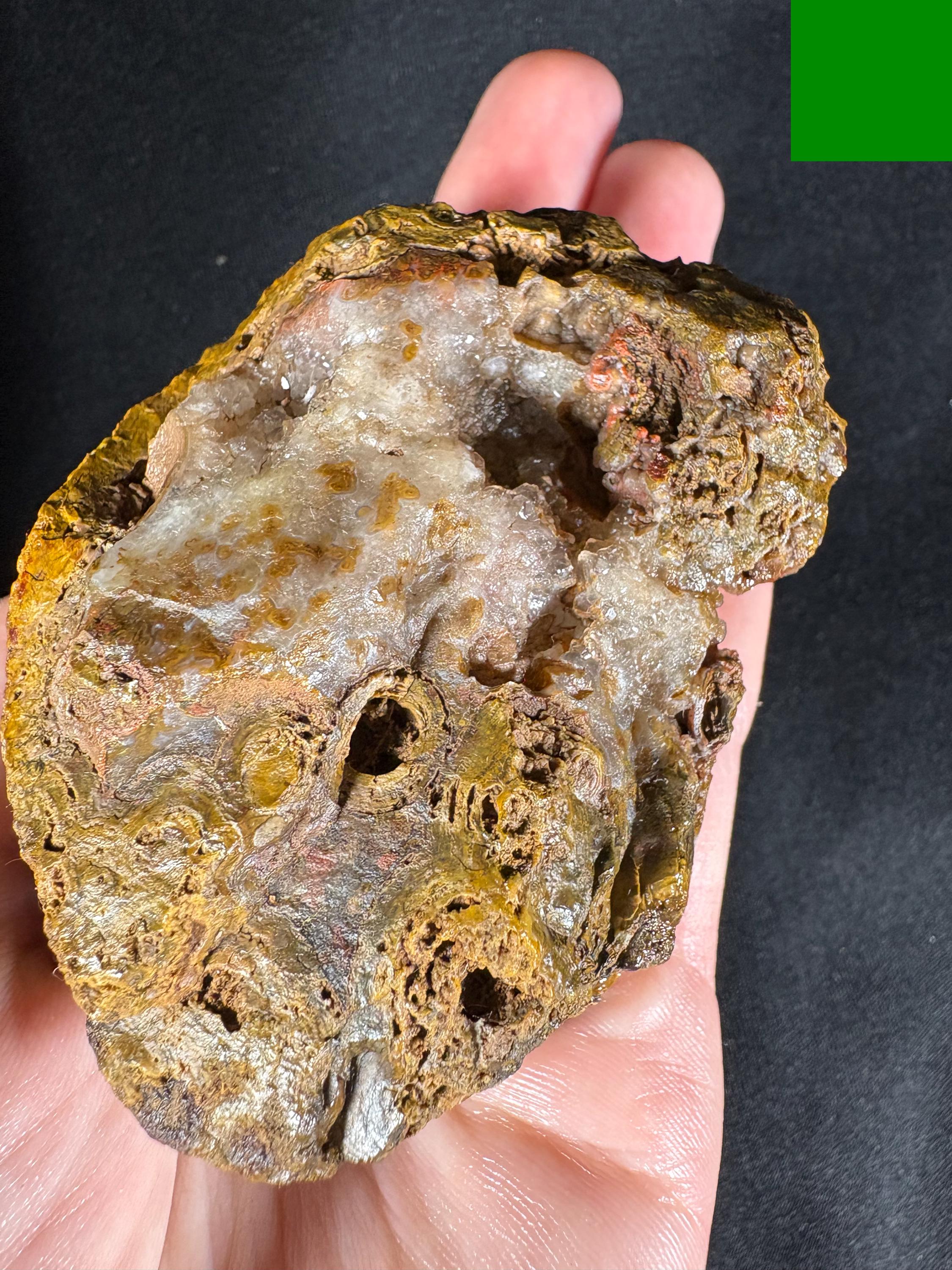 Yellow Crater Agate Pair