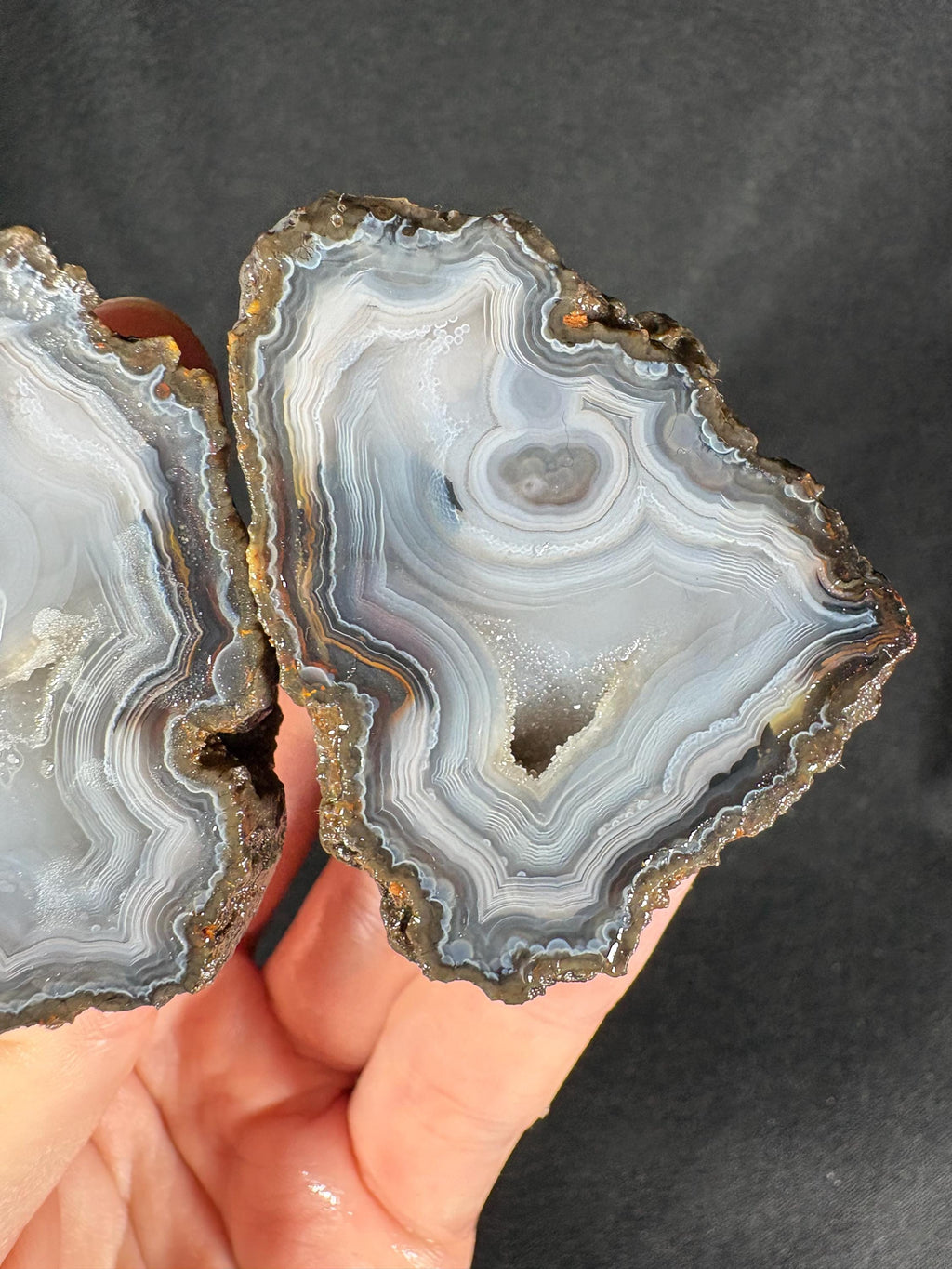 Ankara Blue Ice Agate Pair