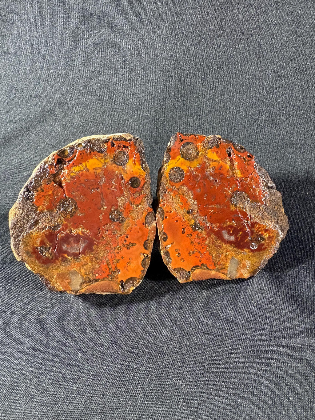 Raw Orbicular Agate Pair - Black Sea Volcanic Stone