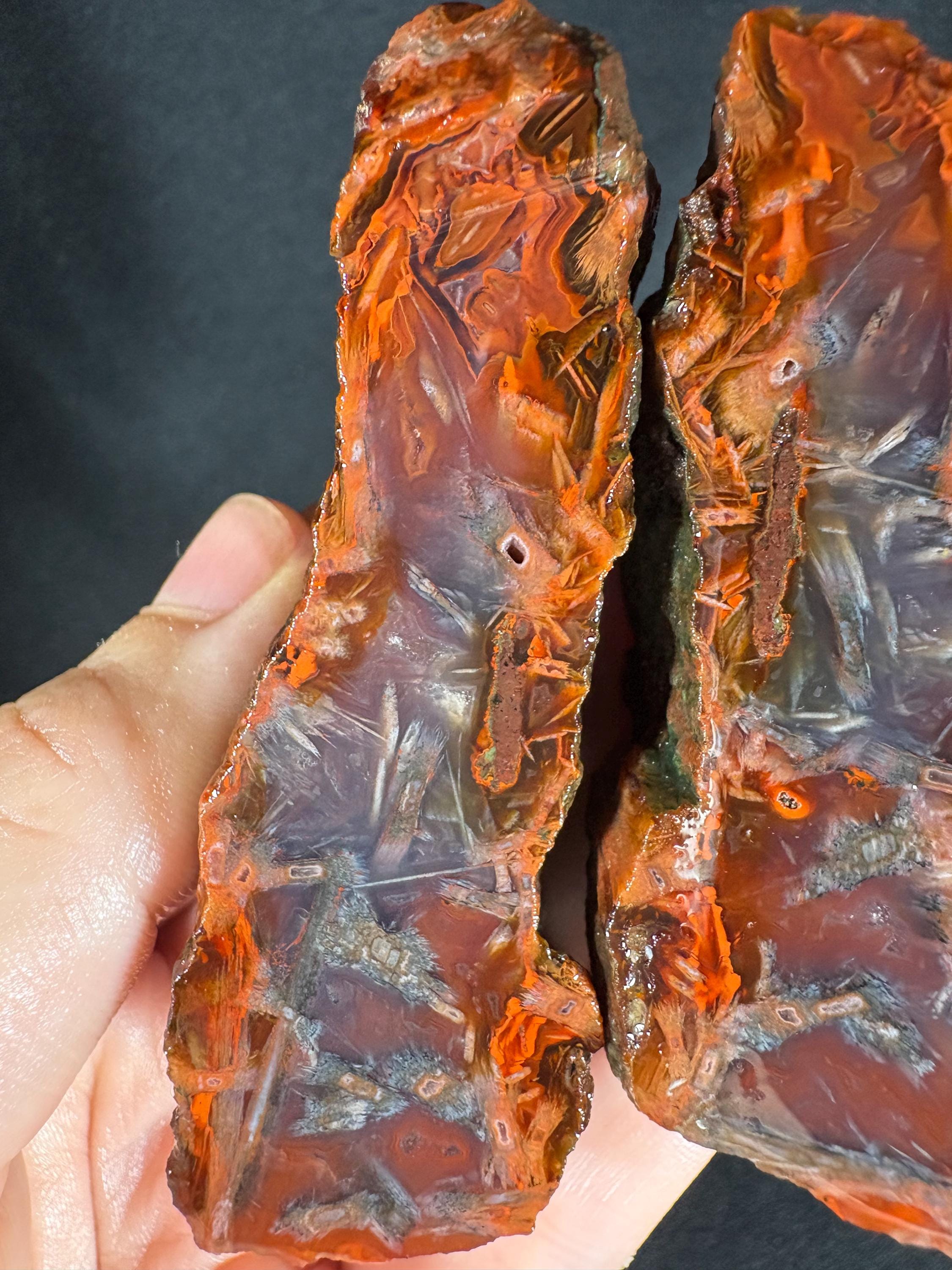 Red Stick Agate Pair - Collector's Specimen