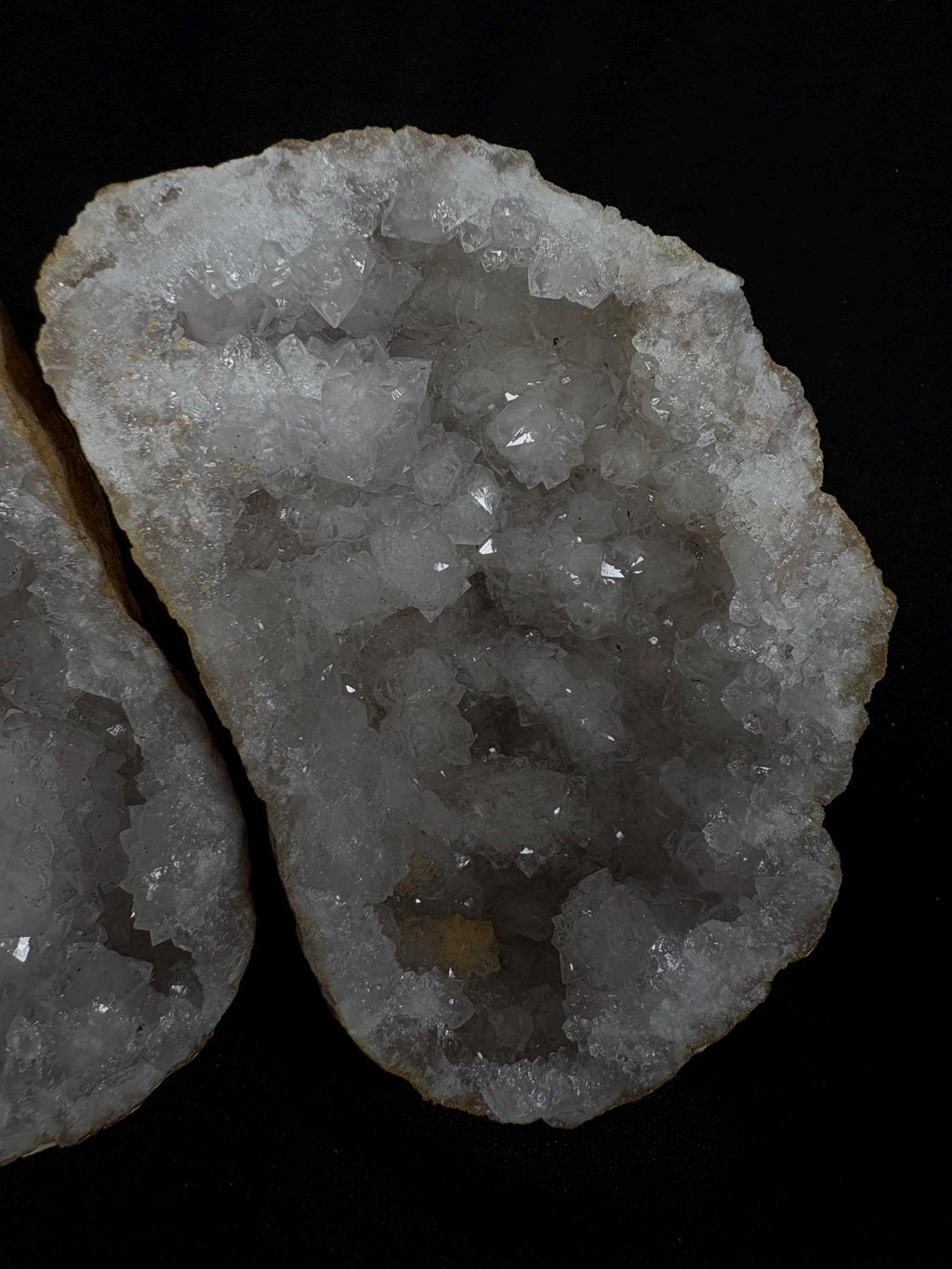 Quartz Geode Pair - Master Healer Crystal Display - Raw Natural Spiritual Transformation Stone