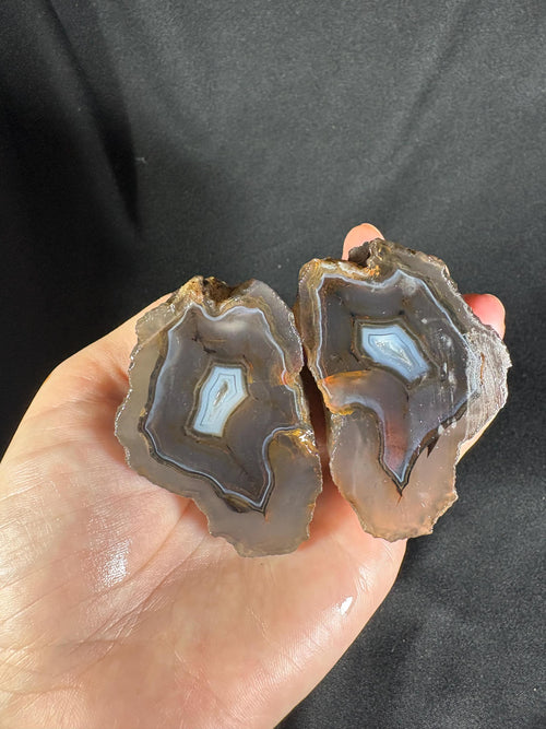 Banded Agate Geode Pair