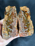 Stick Agate Geode Pair