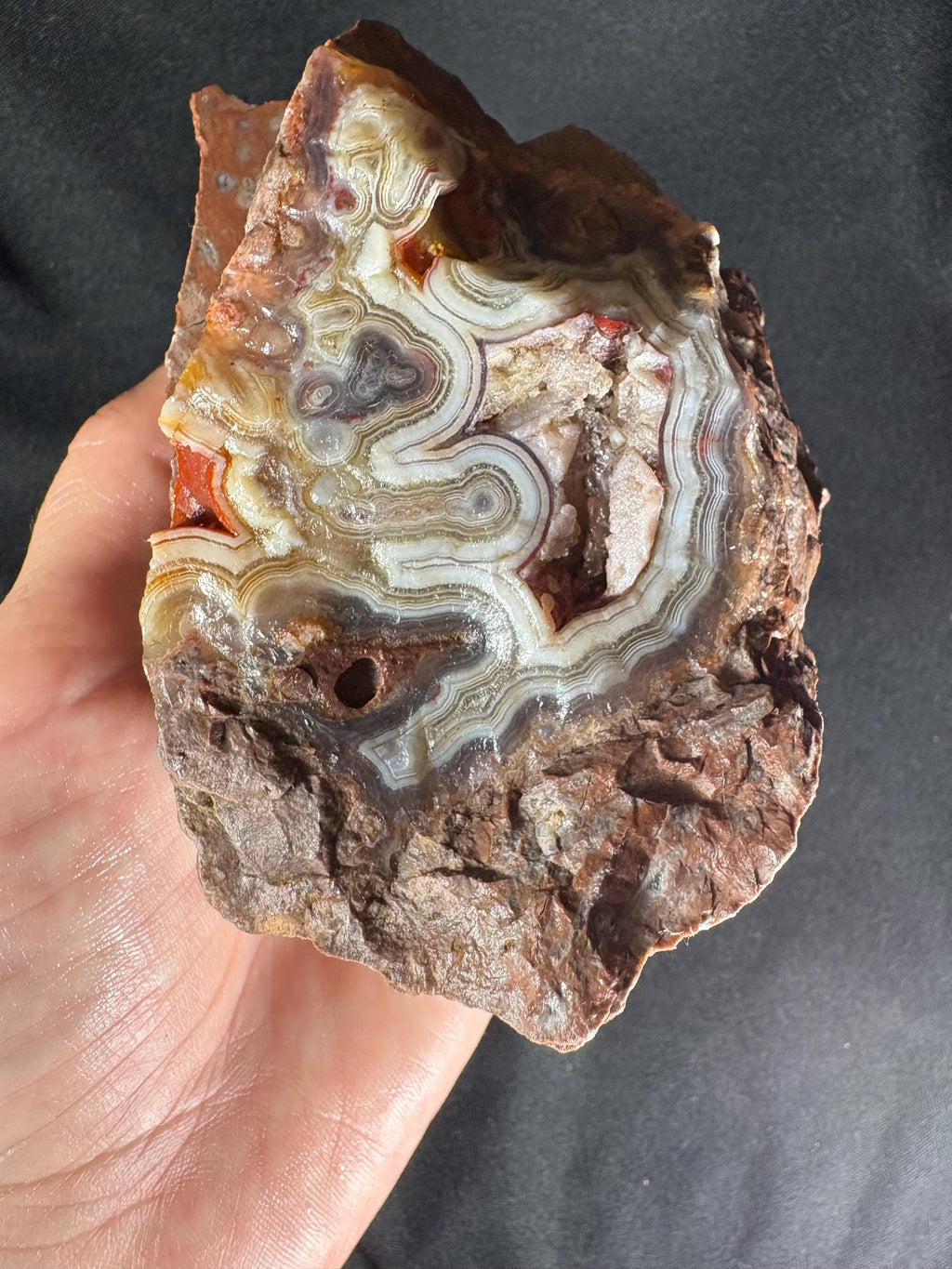 Turkish Banded Agate Geode Pair