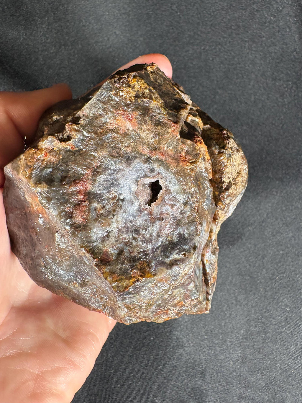Moss Agate Geode Pair  - Raw Garden Quartz "Frost" Pattern